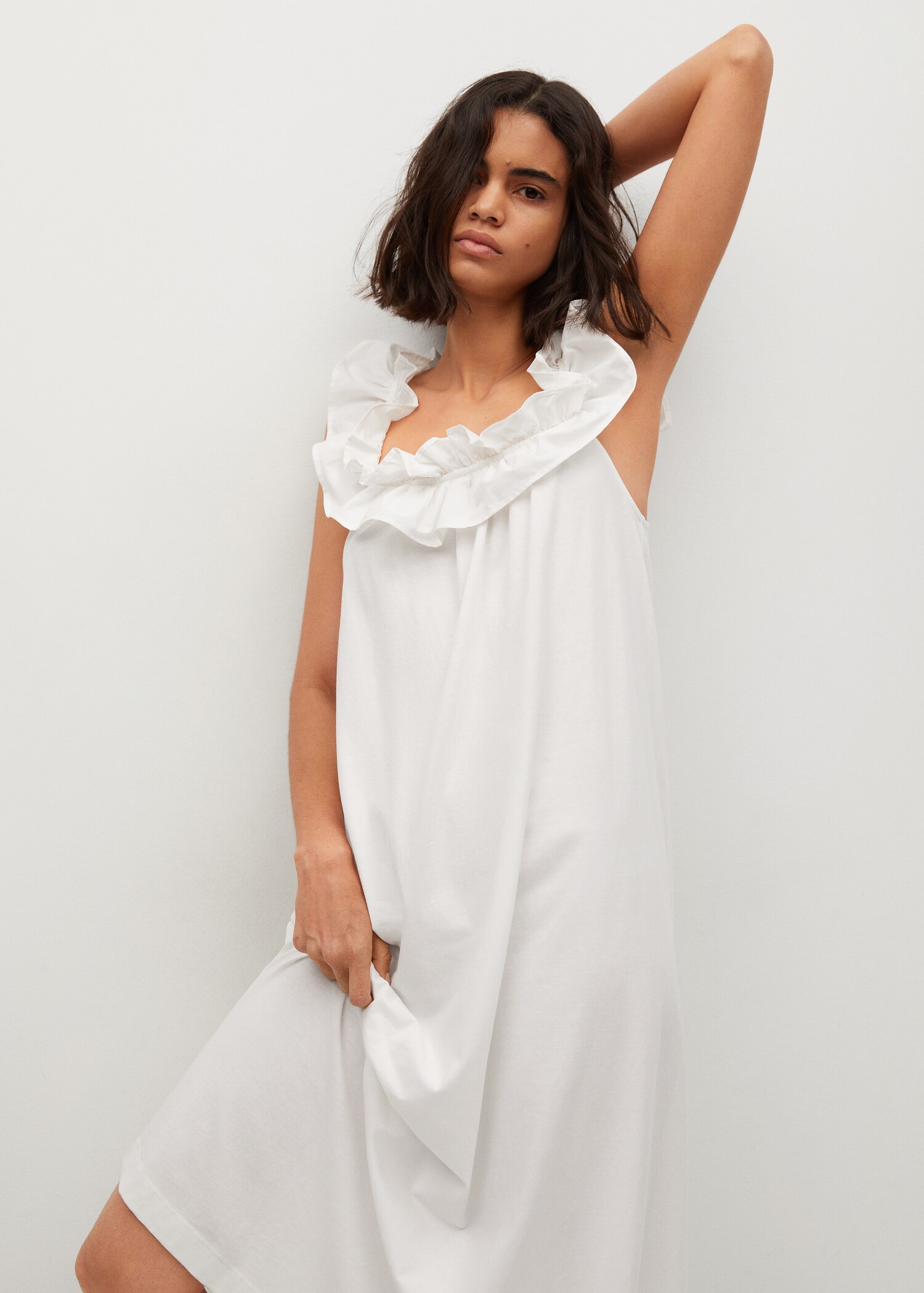 Frill cotton dress - Medium plane