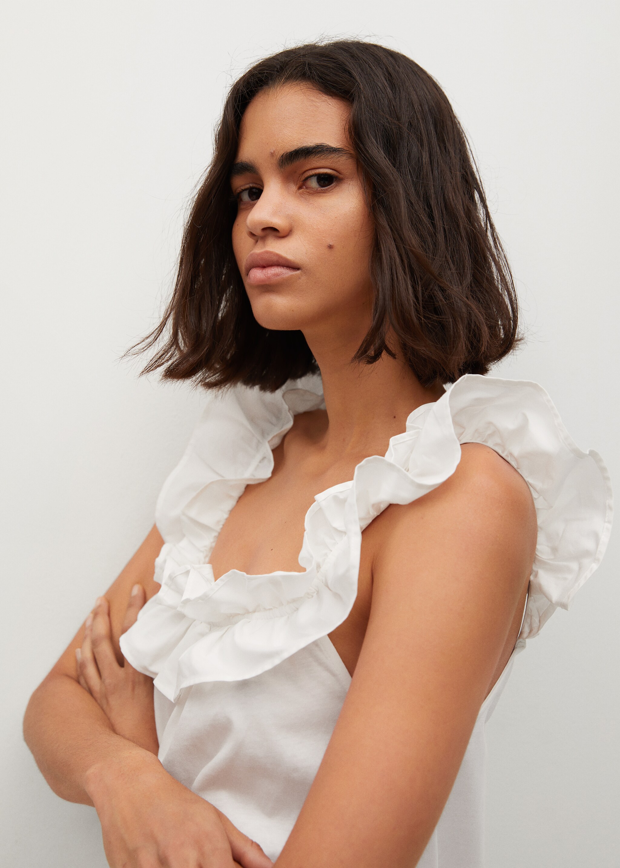 Frill cotton dress - Details of the article 1