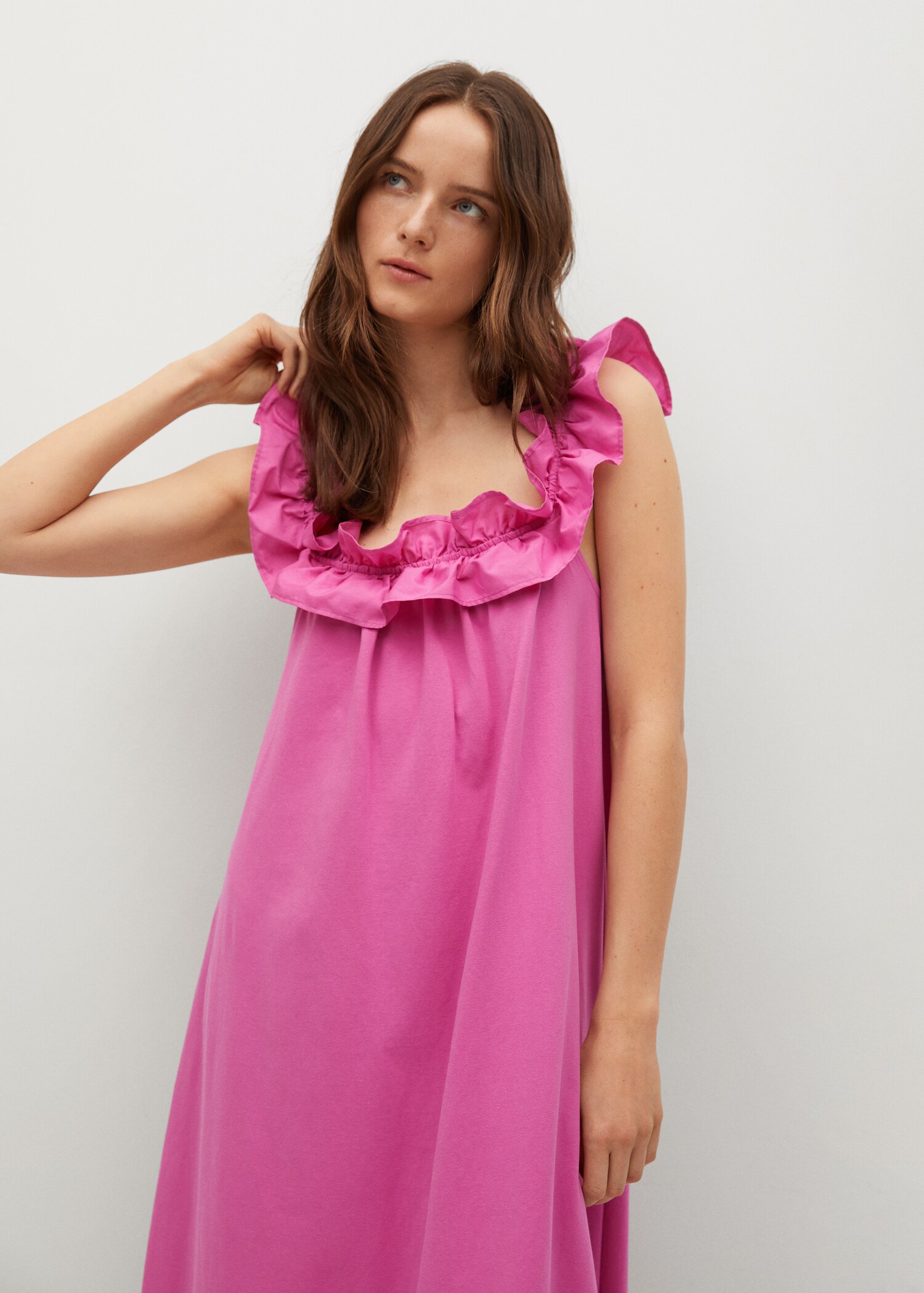Frill cotton dress - Medium plane