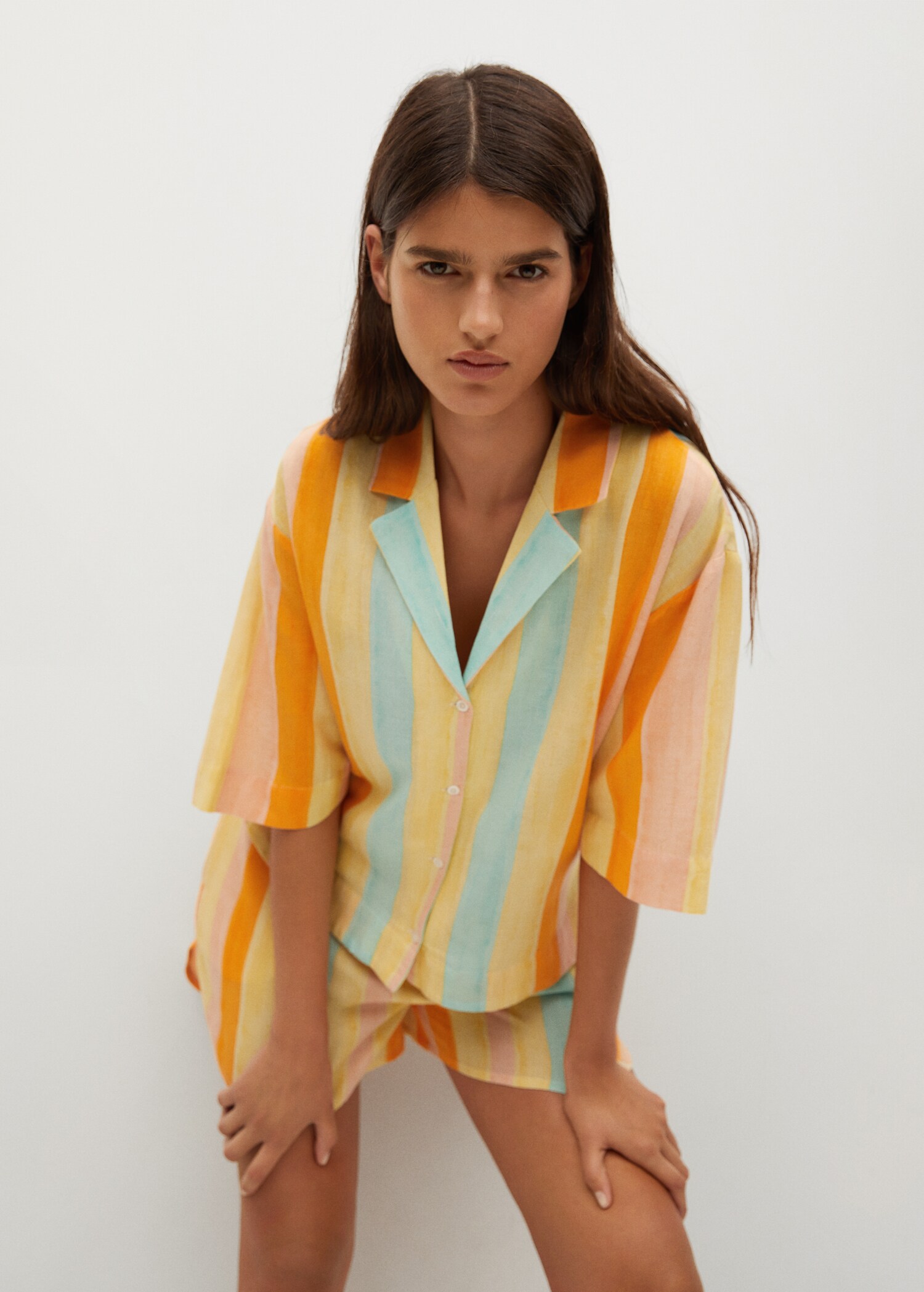 Camisa fluida estampada - Plano medio