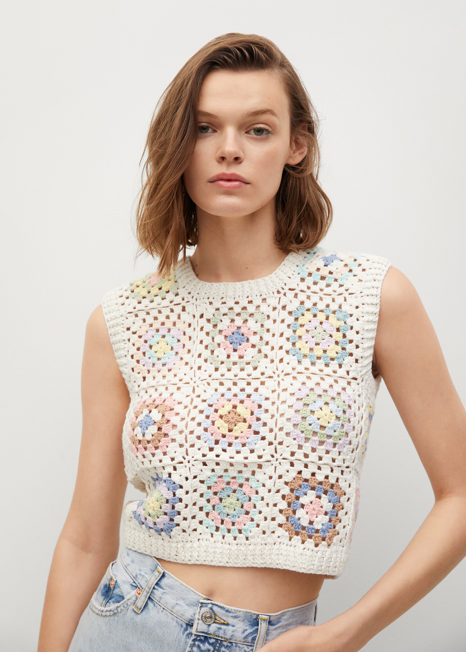 Top crop crochet handmade - Plano medio