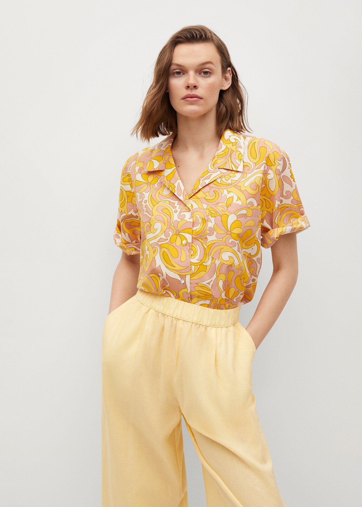 Linen-blend culotte trousers - Details of the article 1