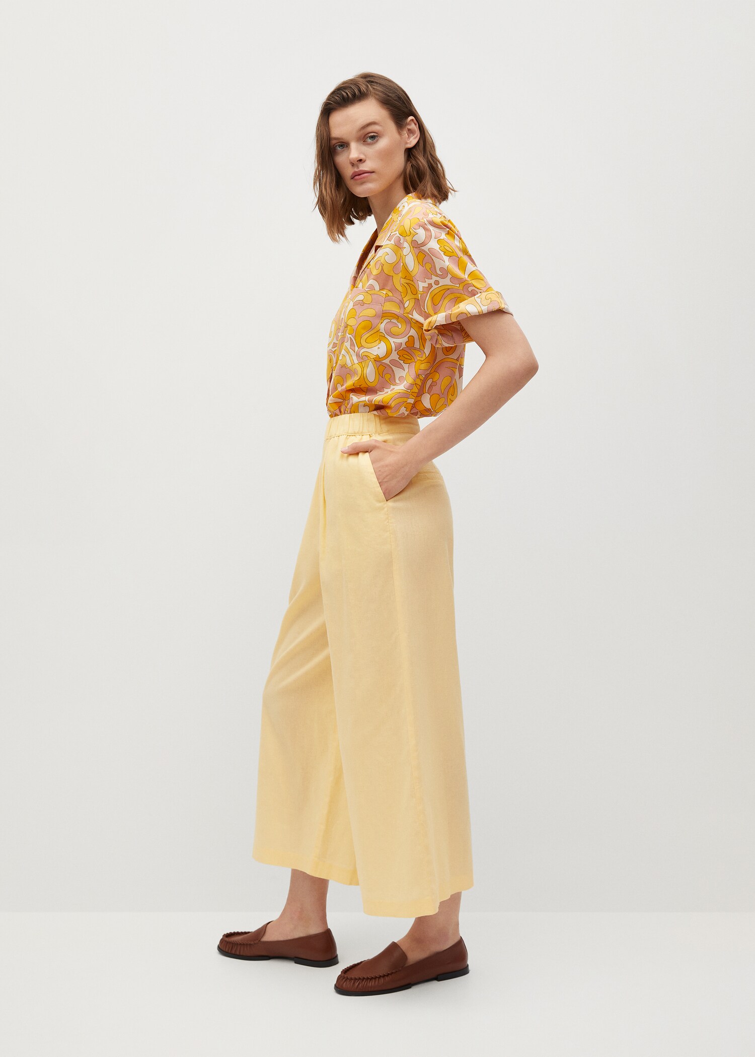 Linen-blend culotte trousers - Details of the article 2
