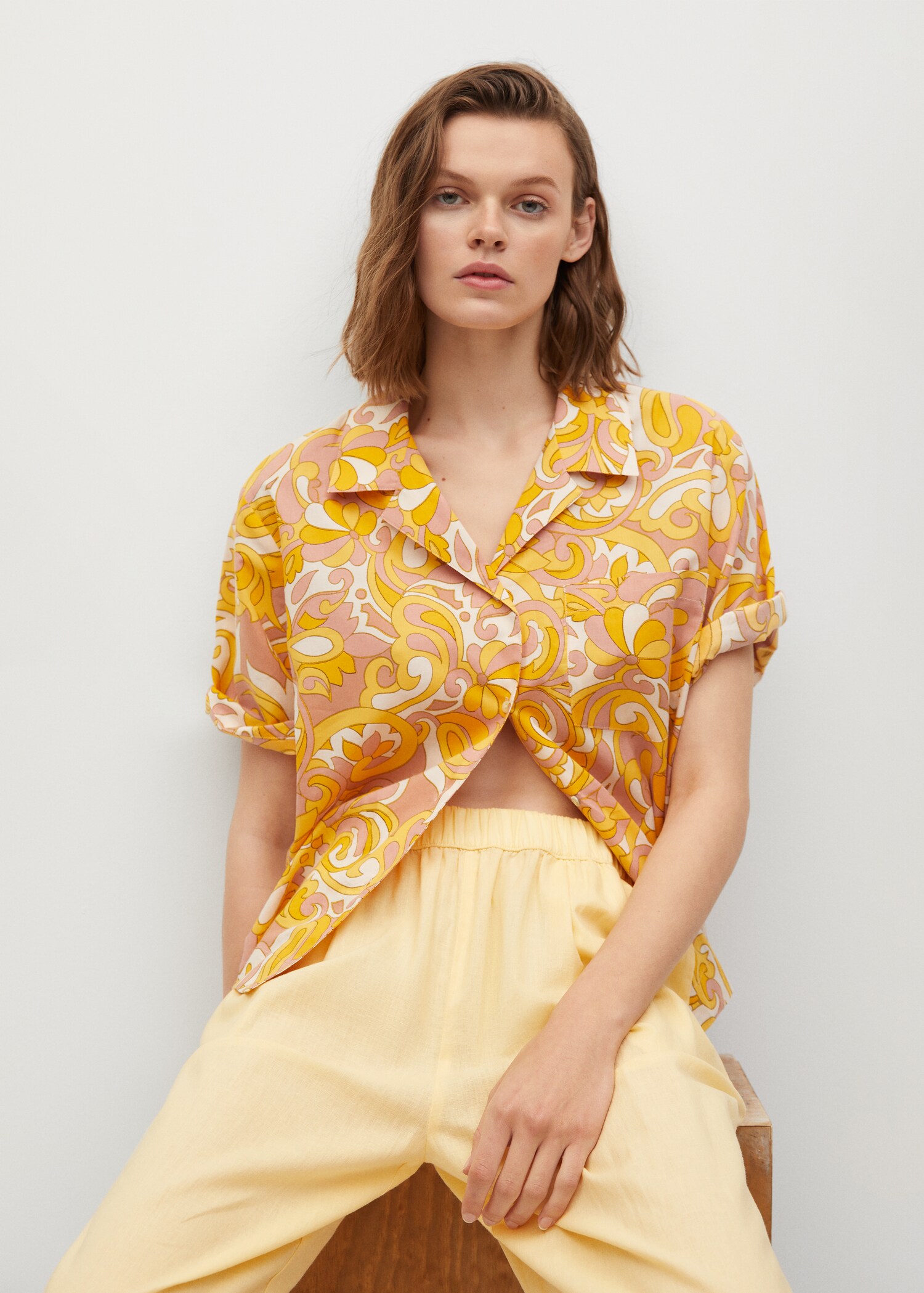 Linen-blend culotte trousers - Details of the article 3