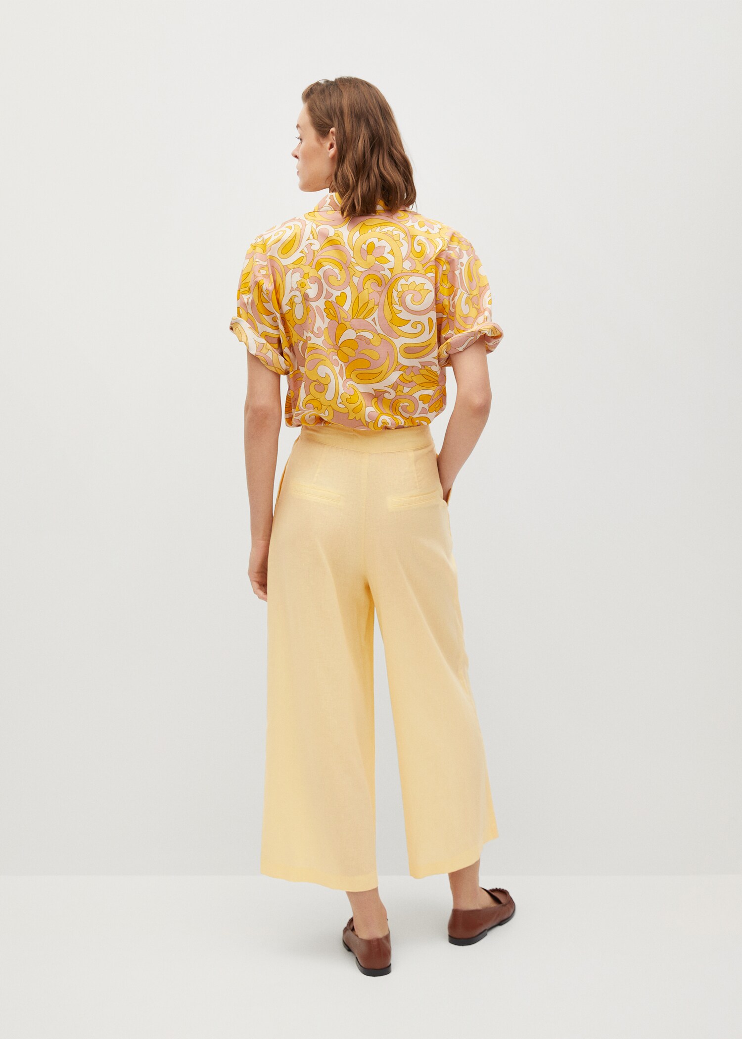 Linen-blend culotte trousers - Reverse of the article