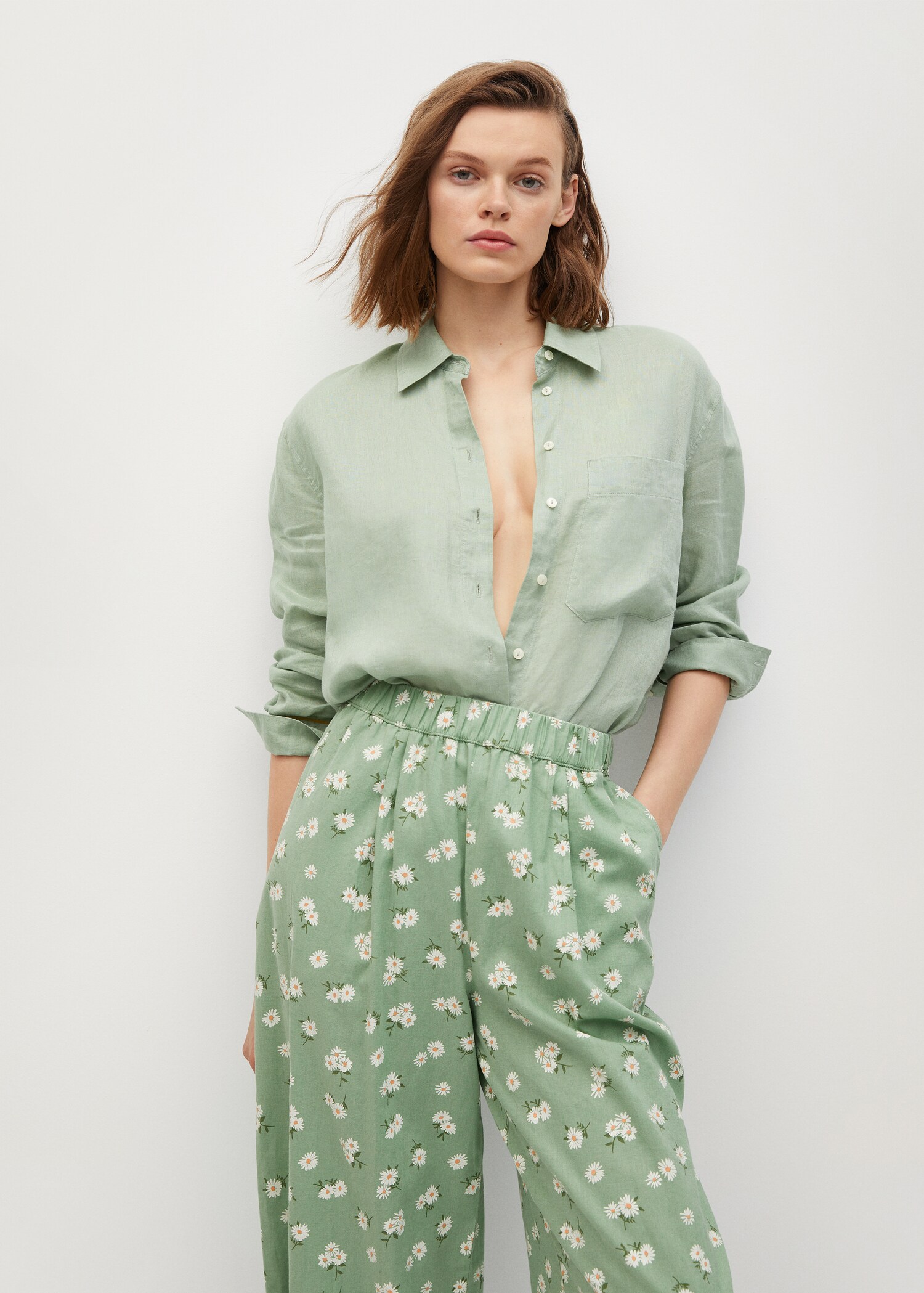 Linen-blend culotte trousers - Details of the article 1