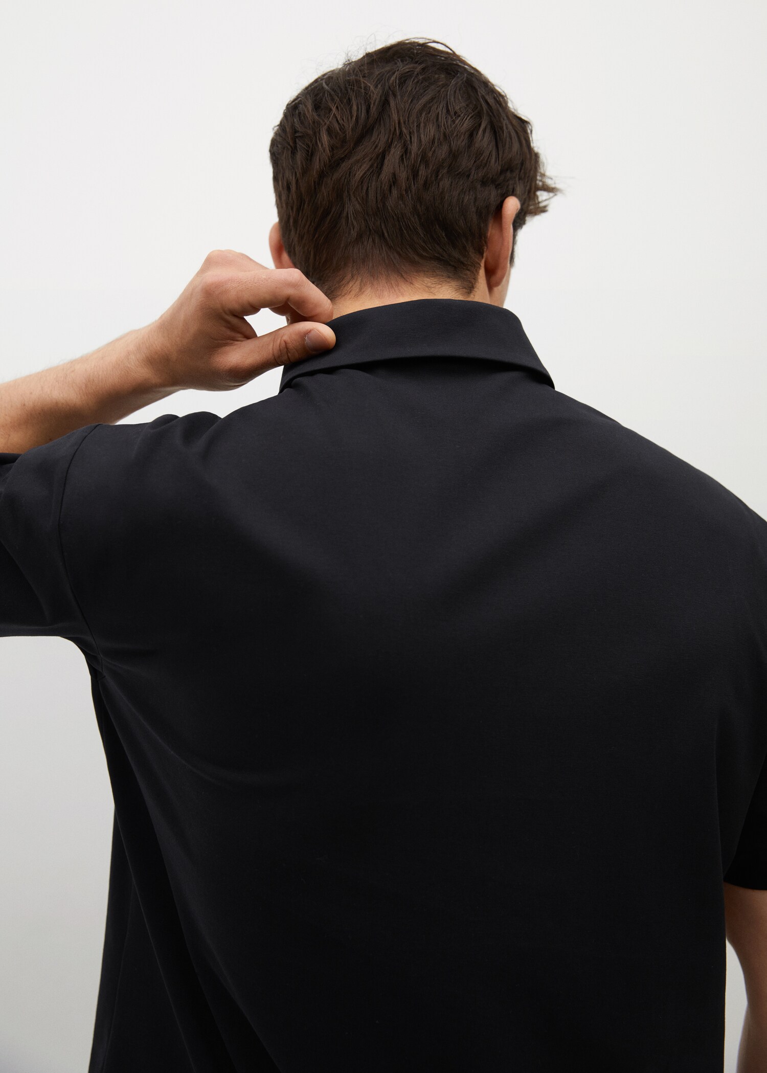Strečová bavlněná polokošile na zip - Detail zboží 3