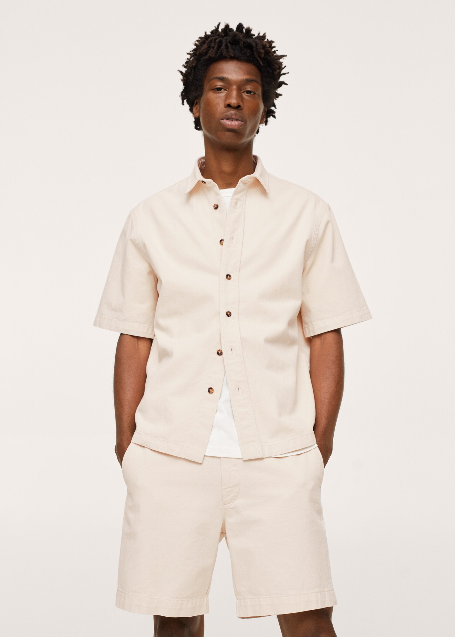 Ecru denim shirt - Medium plane