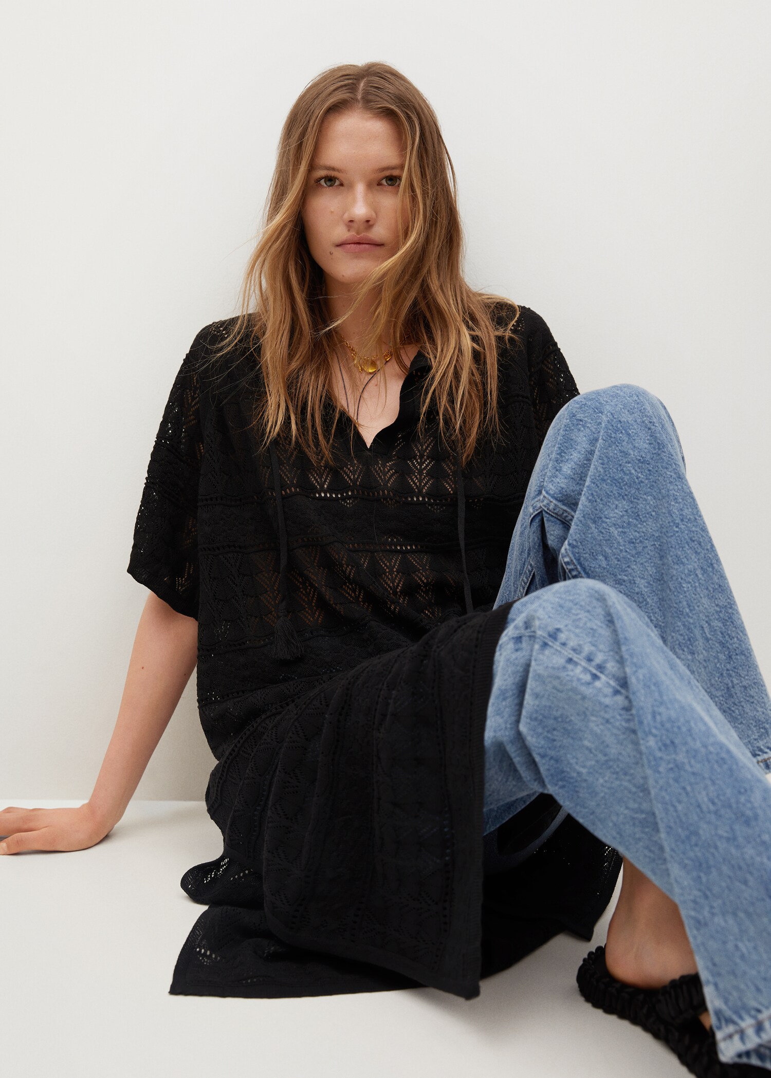 Openwork knit caftan - Details of the article 3