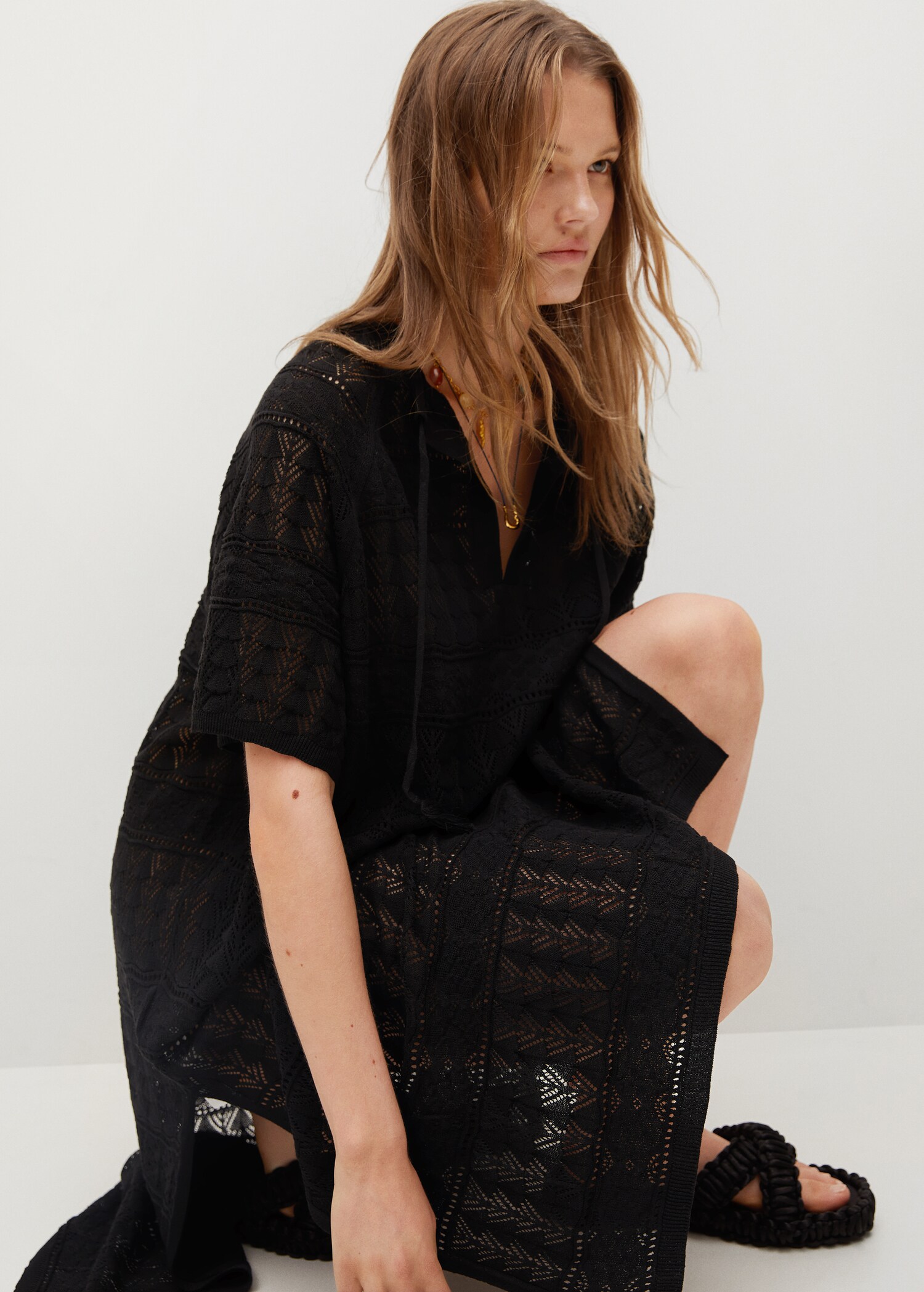 Openwork knit caftan - Details of the article 5