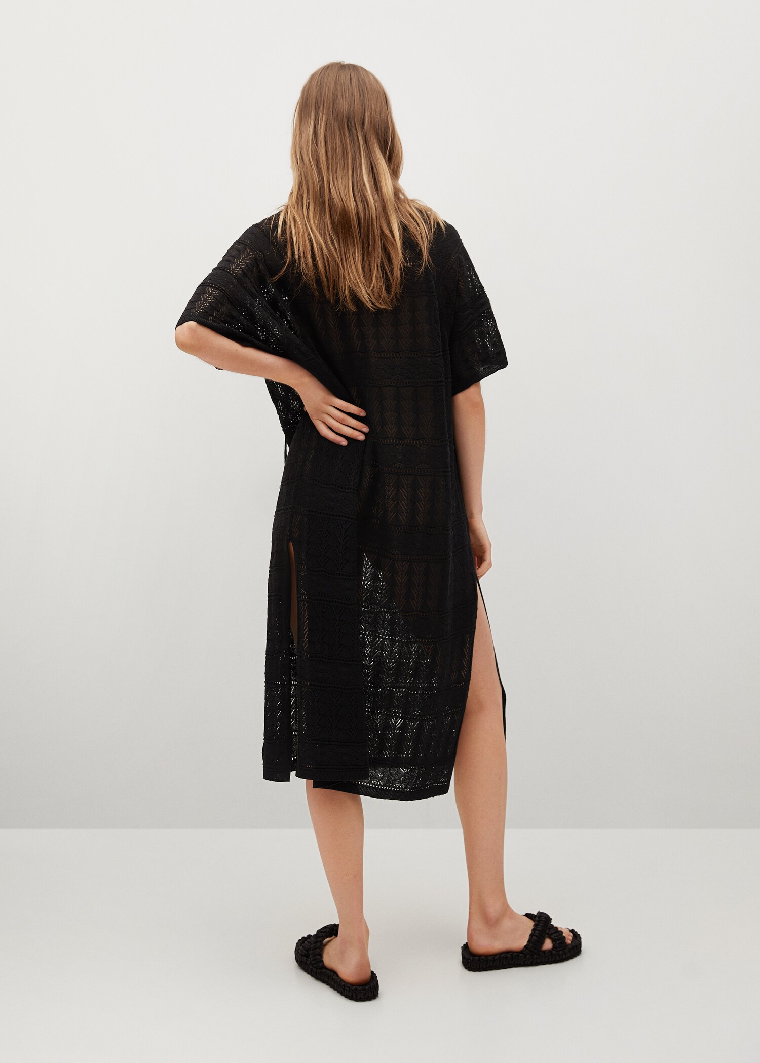 Openwork knit caftan - Reverse of the article