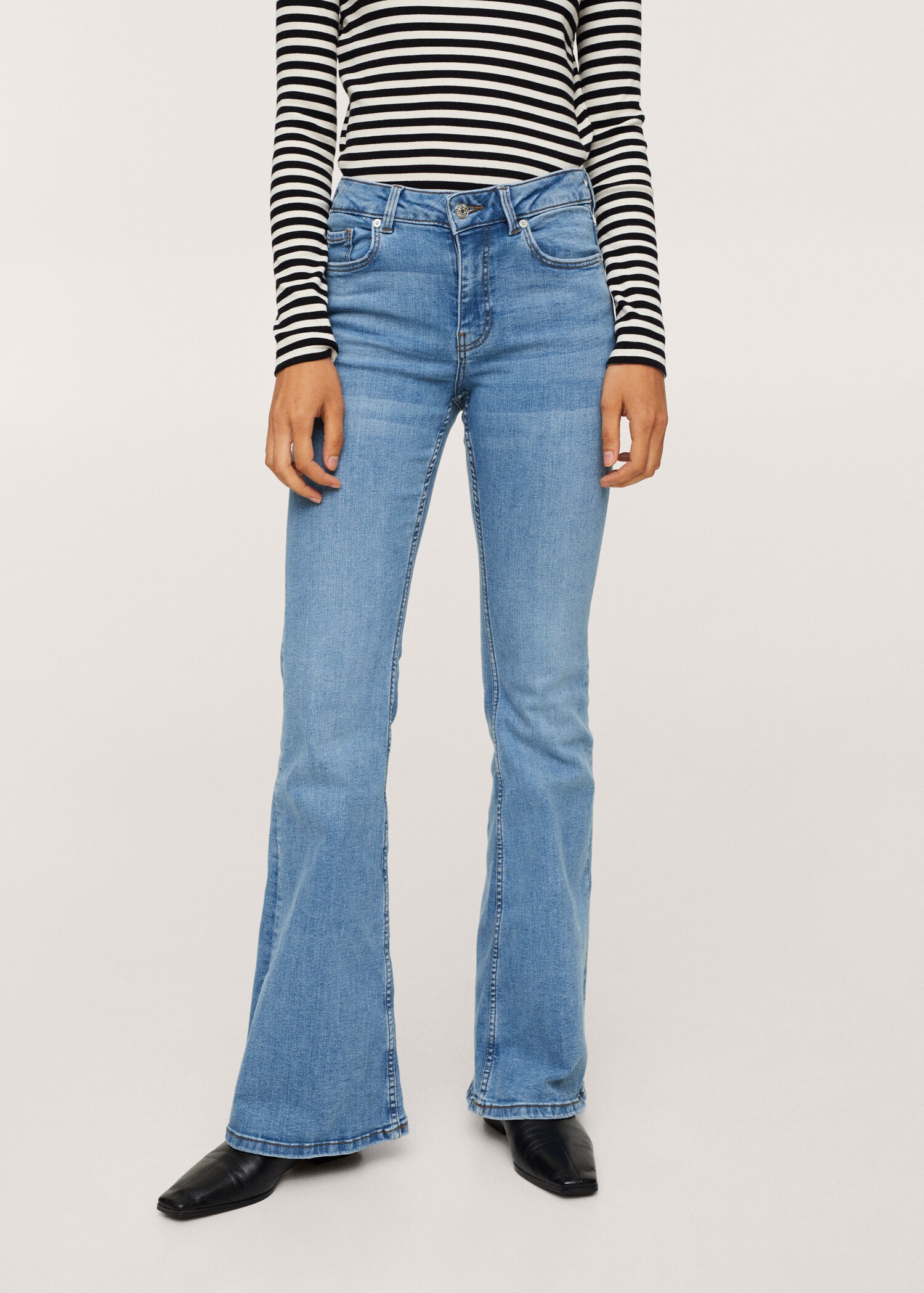 Mid-rise flared jeans - Medium plane