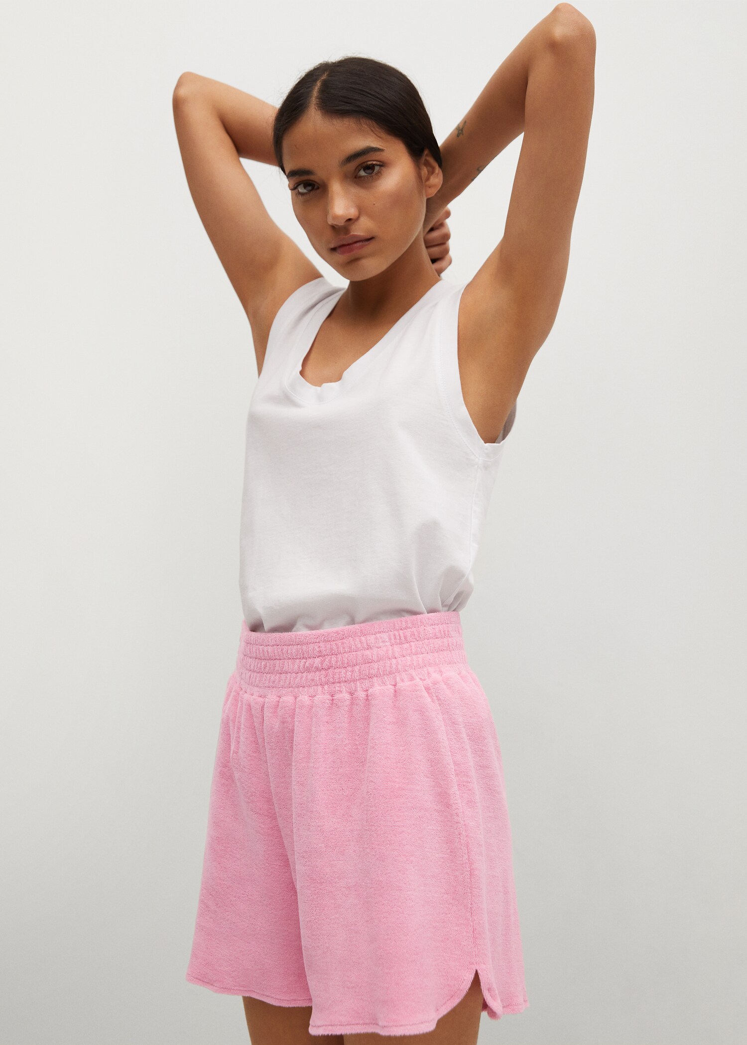 Towel-texture cotton shorts - Details of the article 2