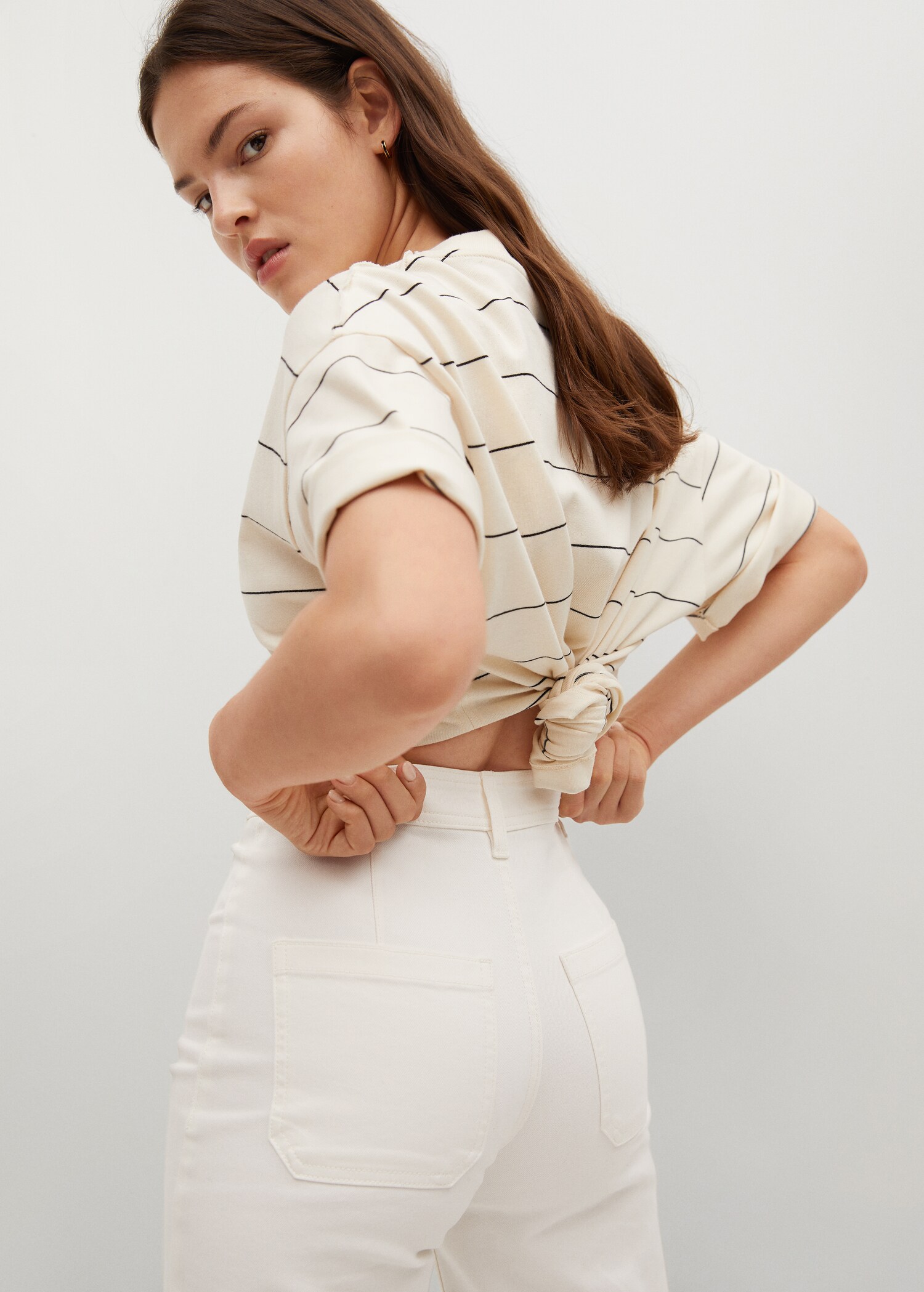 Džíny culottes s vysokým elastickým pasem - Detail zboží 2
