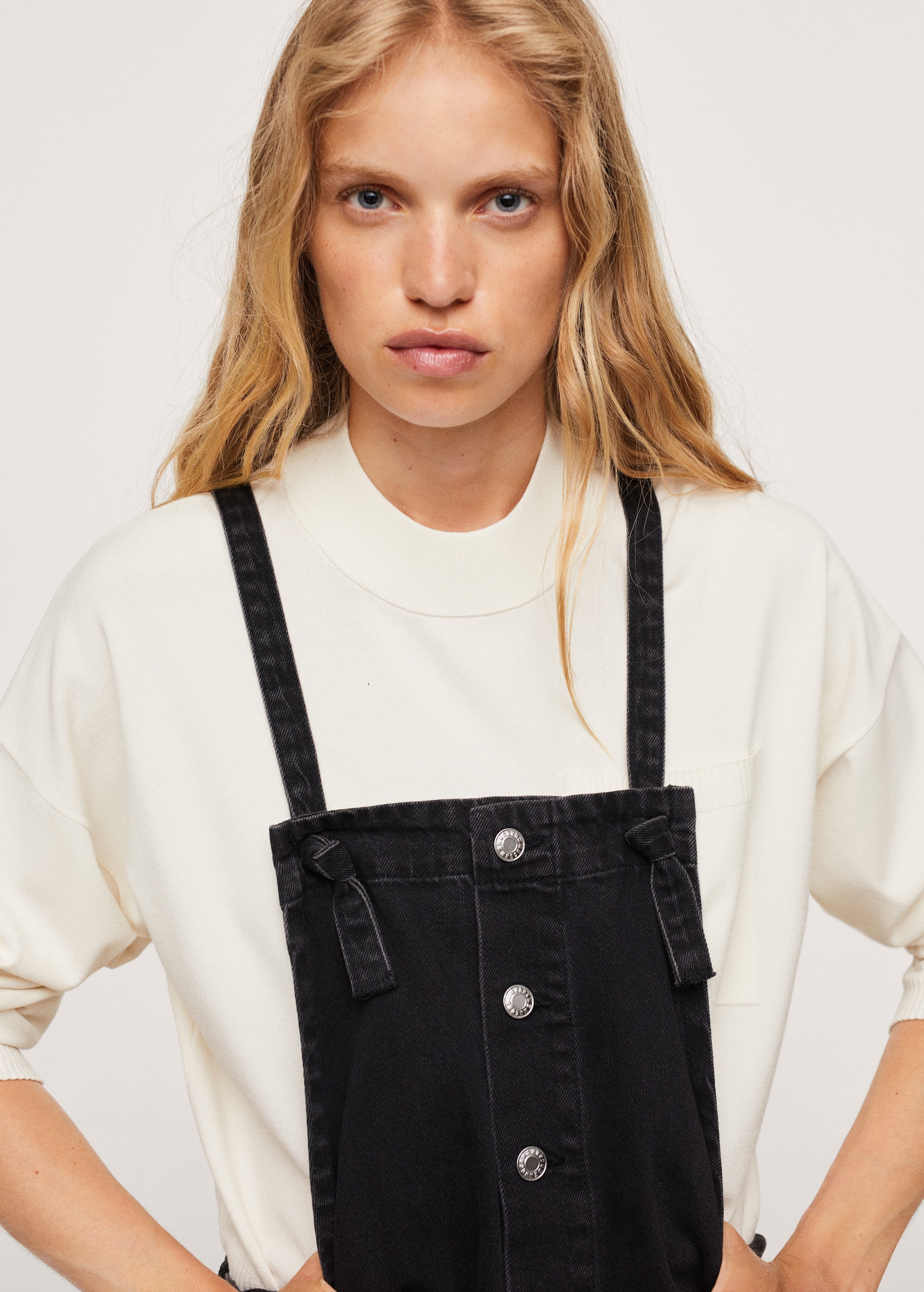 Lined denim dungarees - Details of the article 2