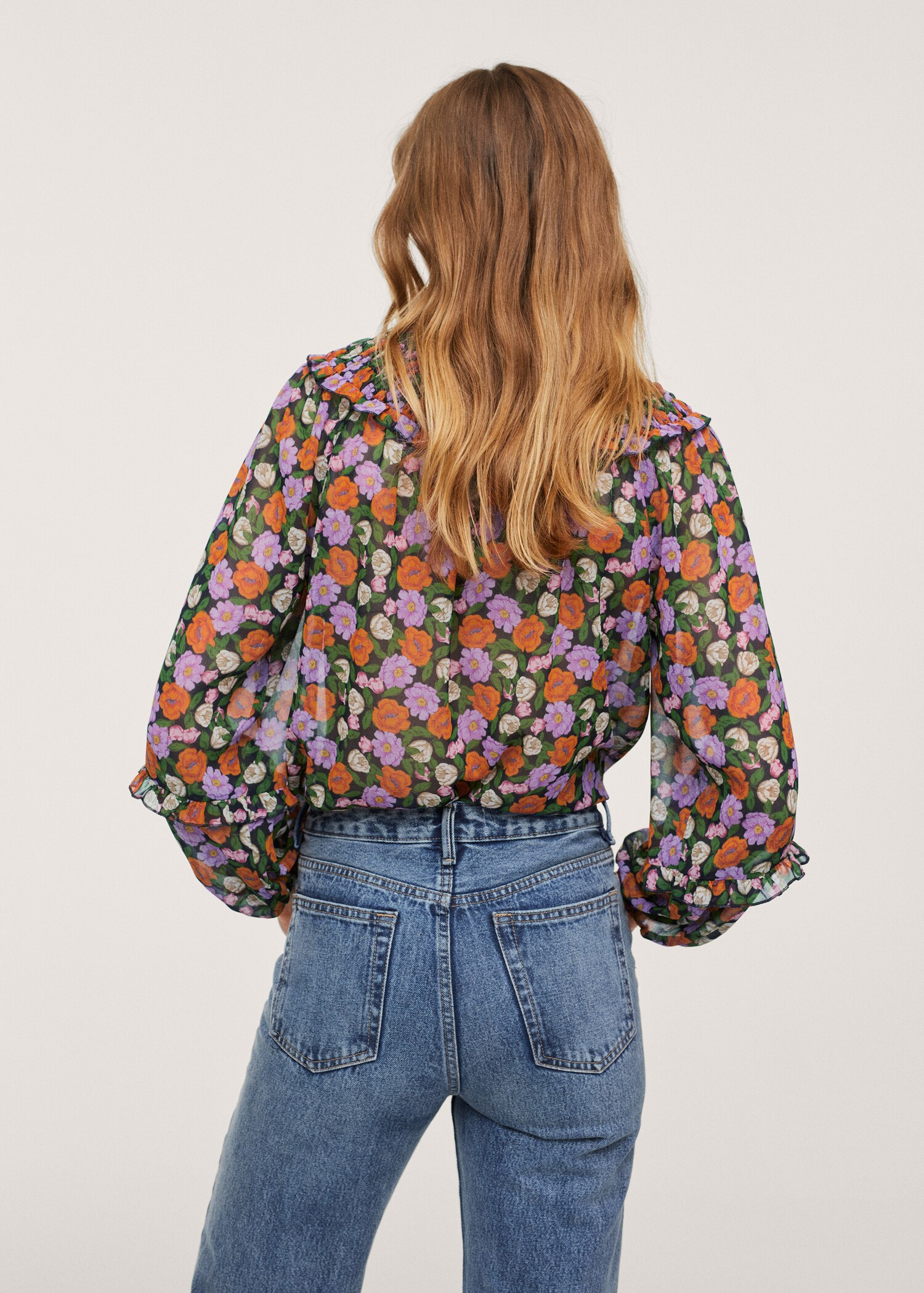 Blusa fluida estampado floral - Reverso del artículo