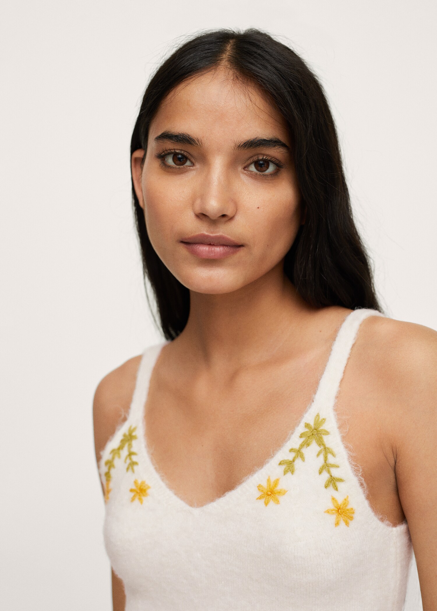 Flowers knitted cropped top - Details of the article 2