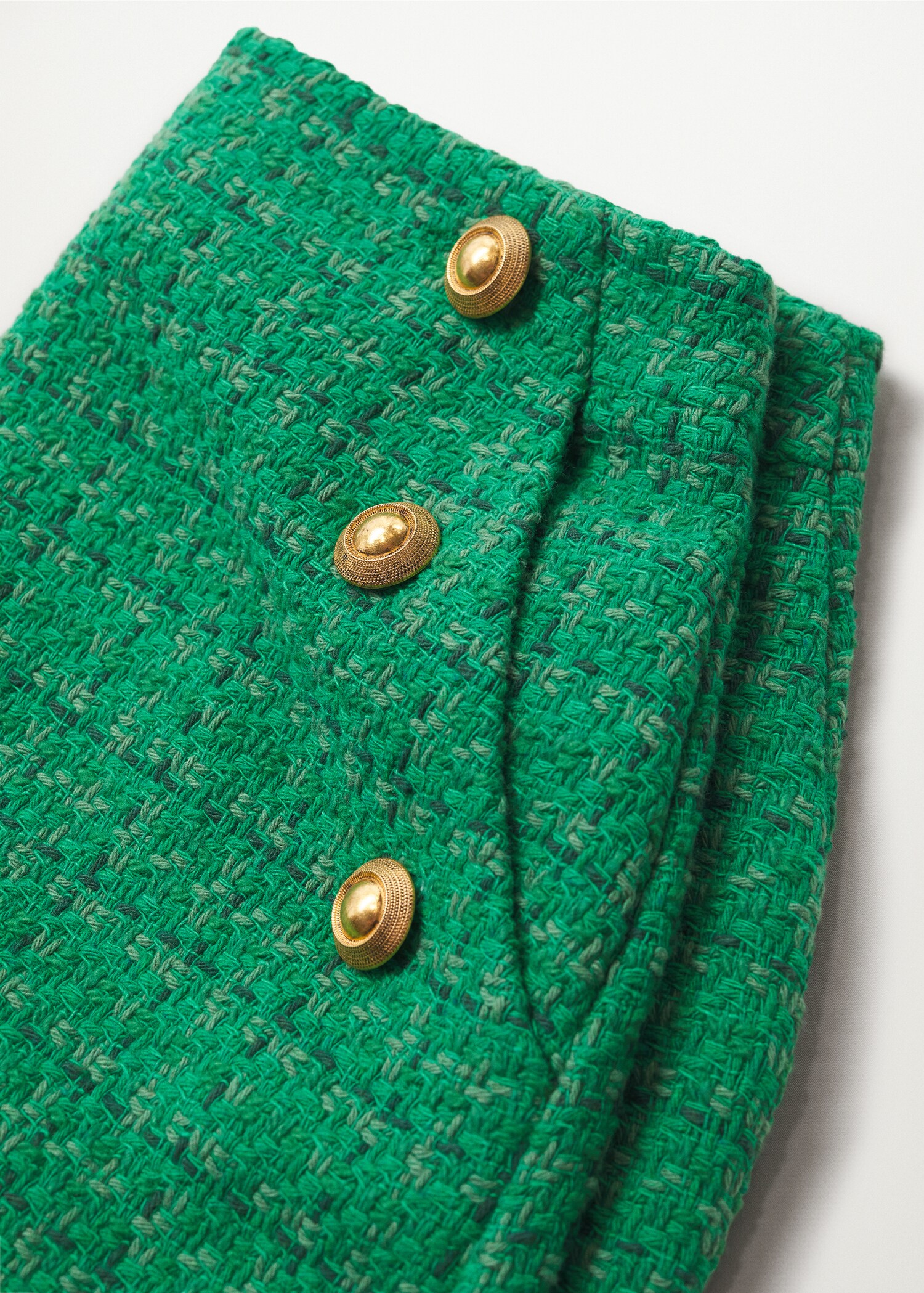 Tvídová mini sukně s knoflíky - Detail zboží 8