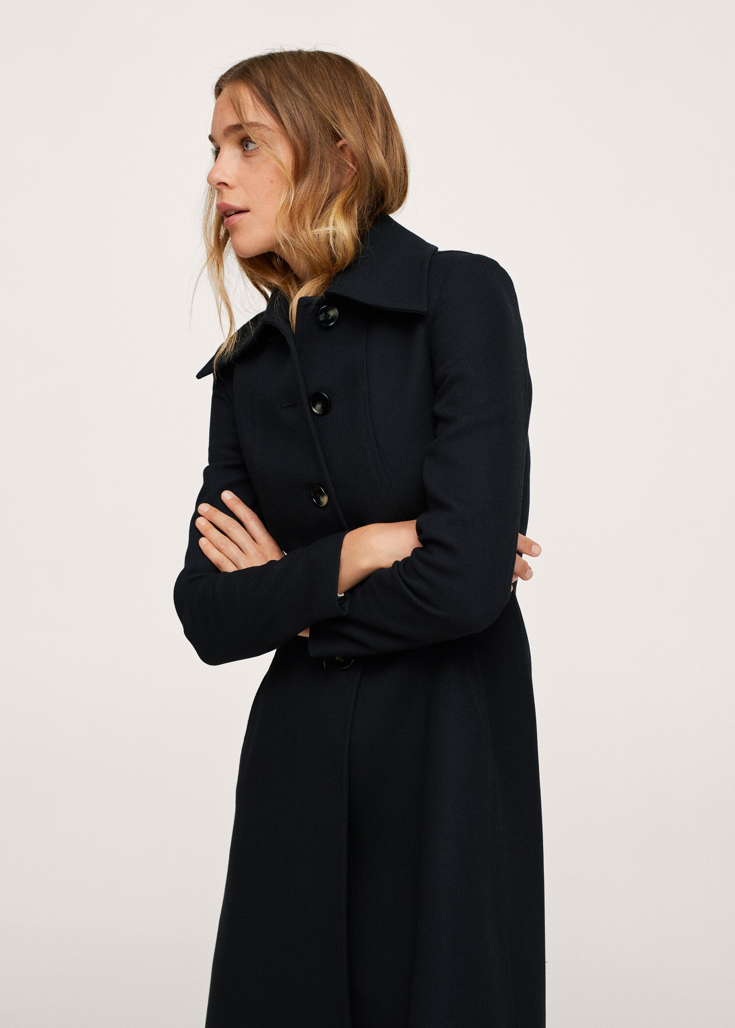 Buttoned cotton coat - Woman | MANGO OUTLET USA