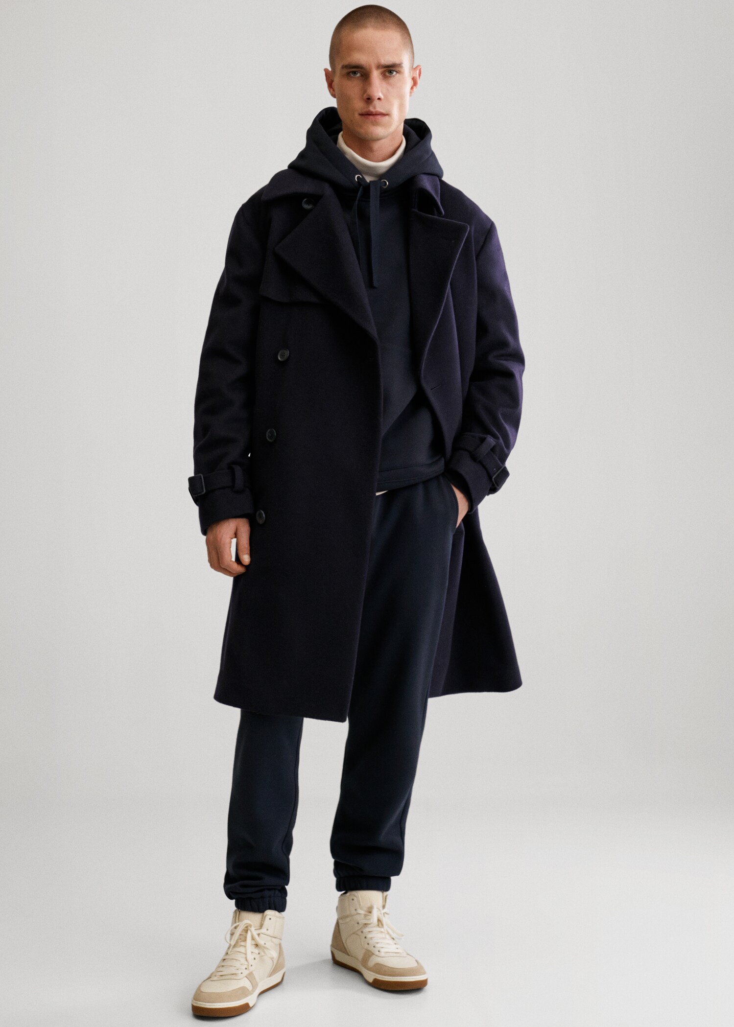 Recycled wool double-breasted coat - Details of the article 6