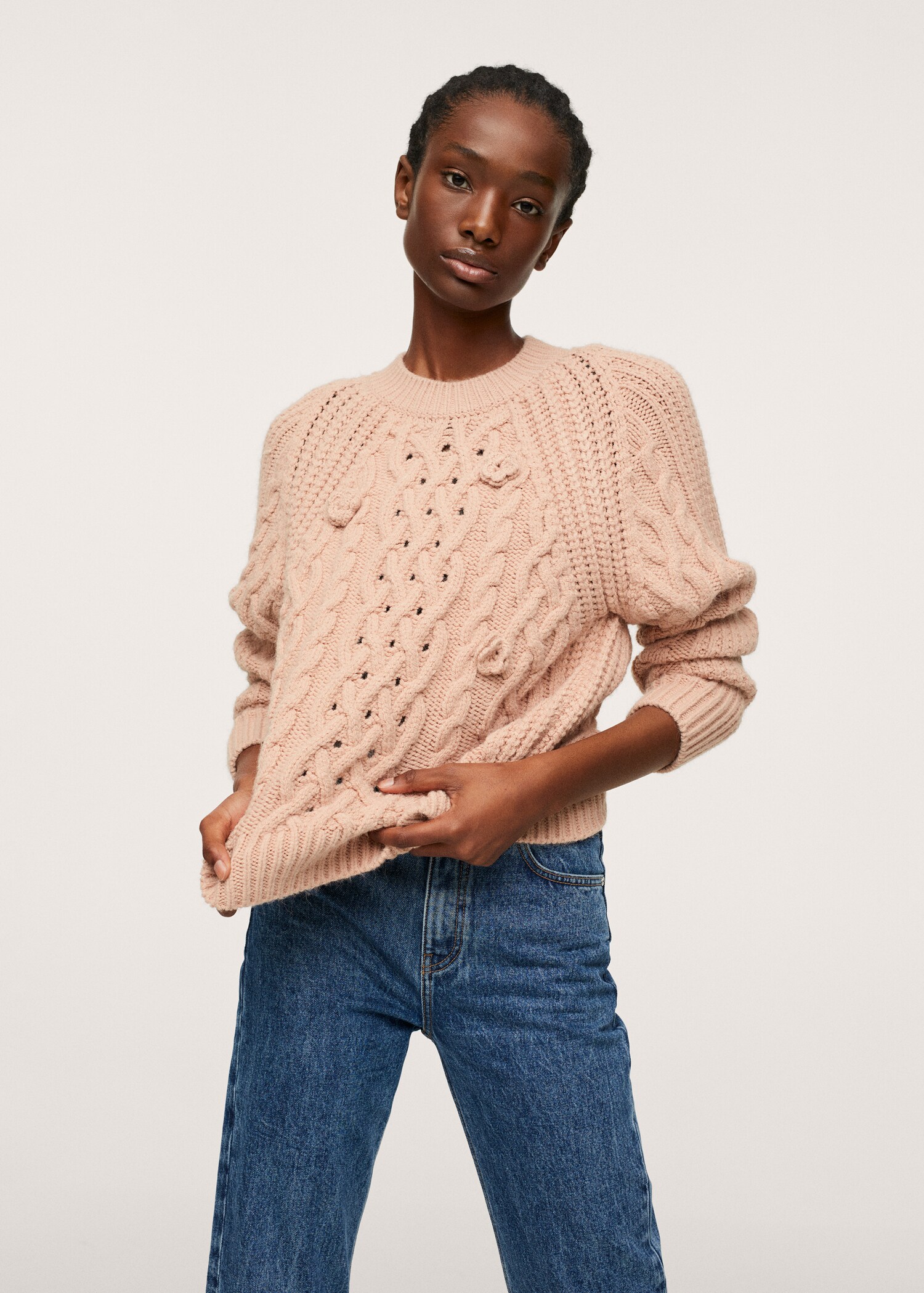 Cable-knit sweater - Medium plane