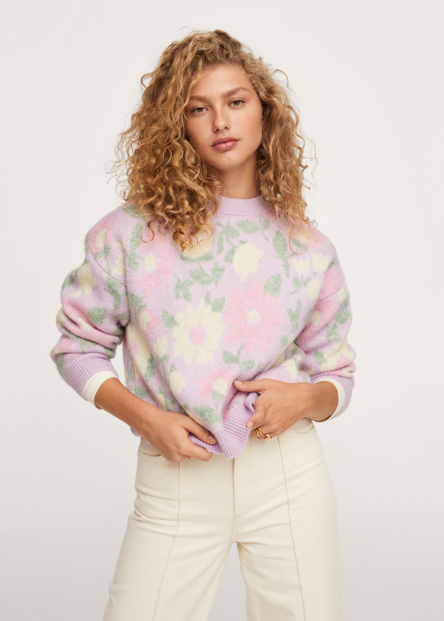 Flowers knit sweater - Medium plane