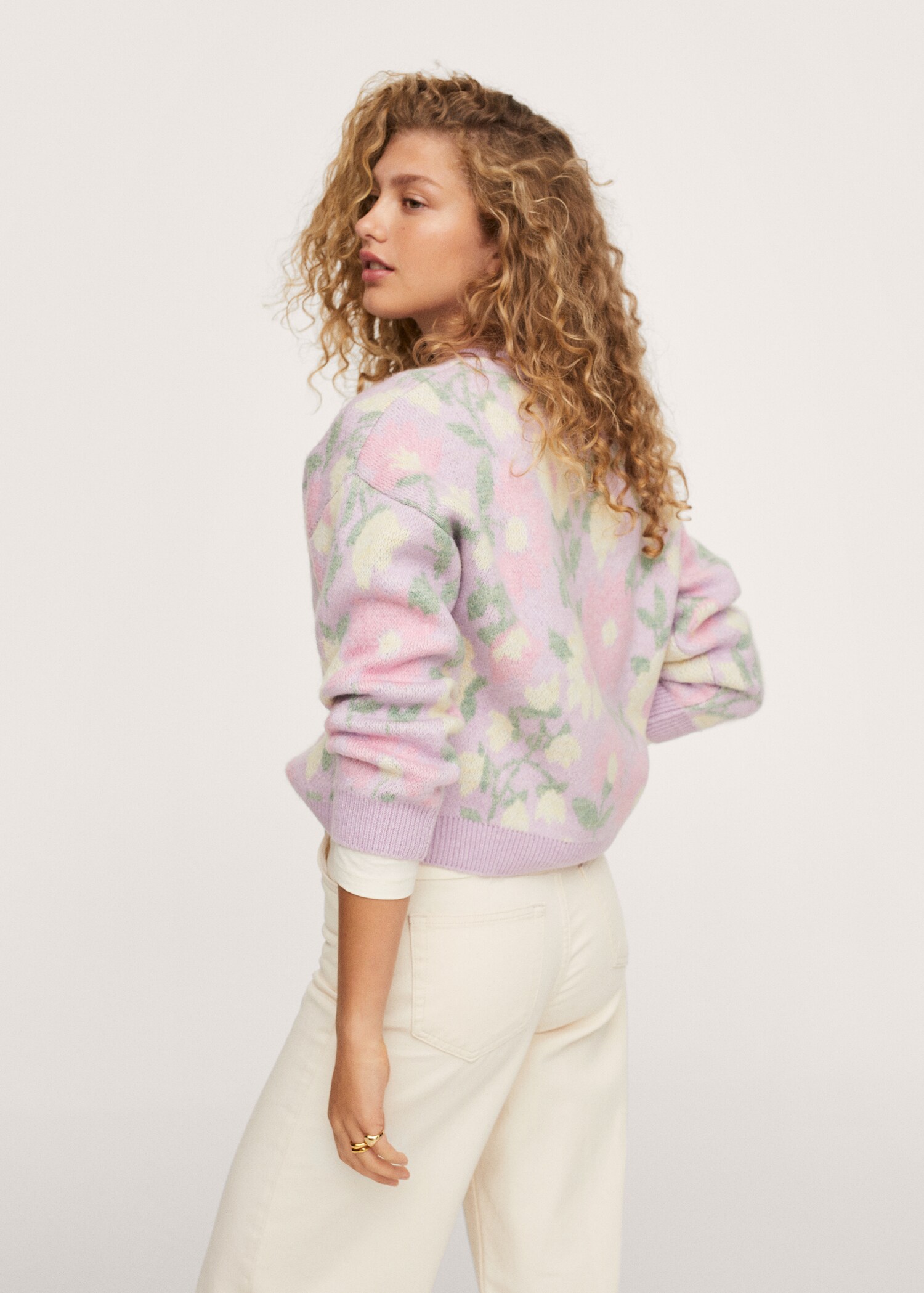 Flowers knit sweater - Reverse of the article