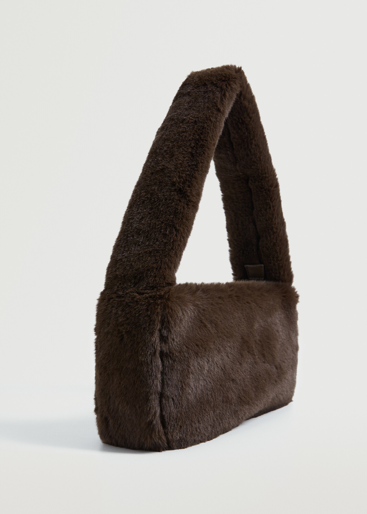 Fur-effect baguette bag - Medium plane