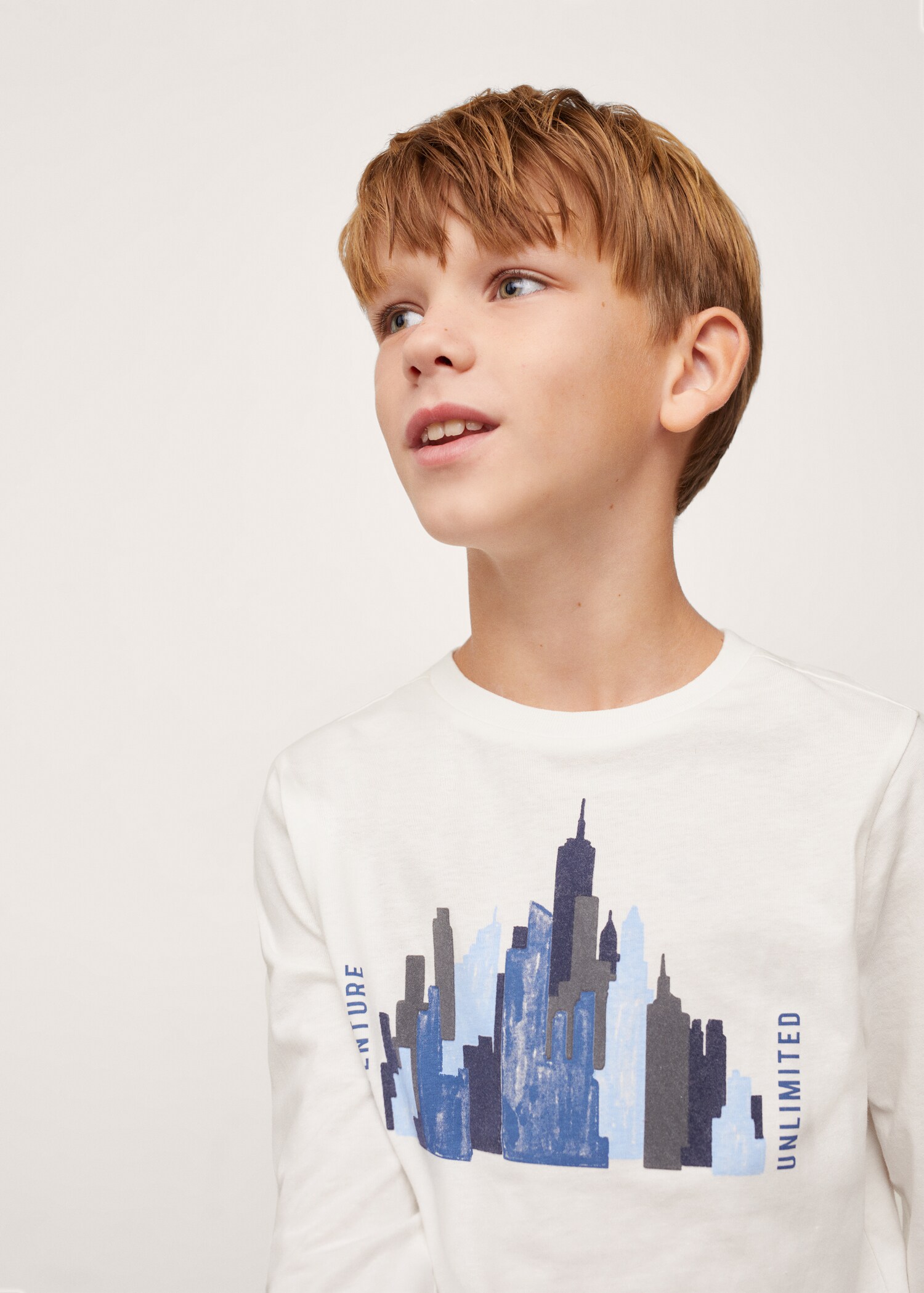 Camiseta manga larga estampada - Plano medio