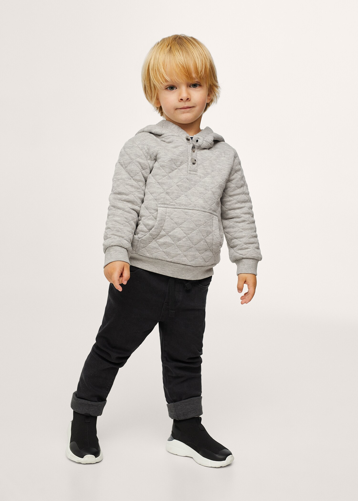 Sudadera acolchada botones - Plano medio