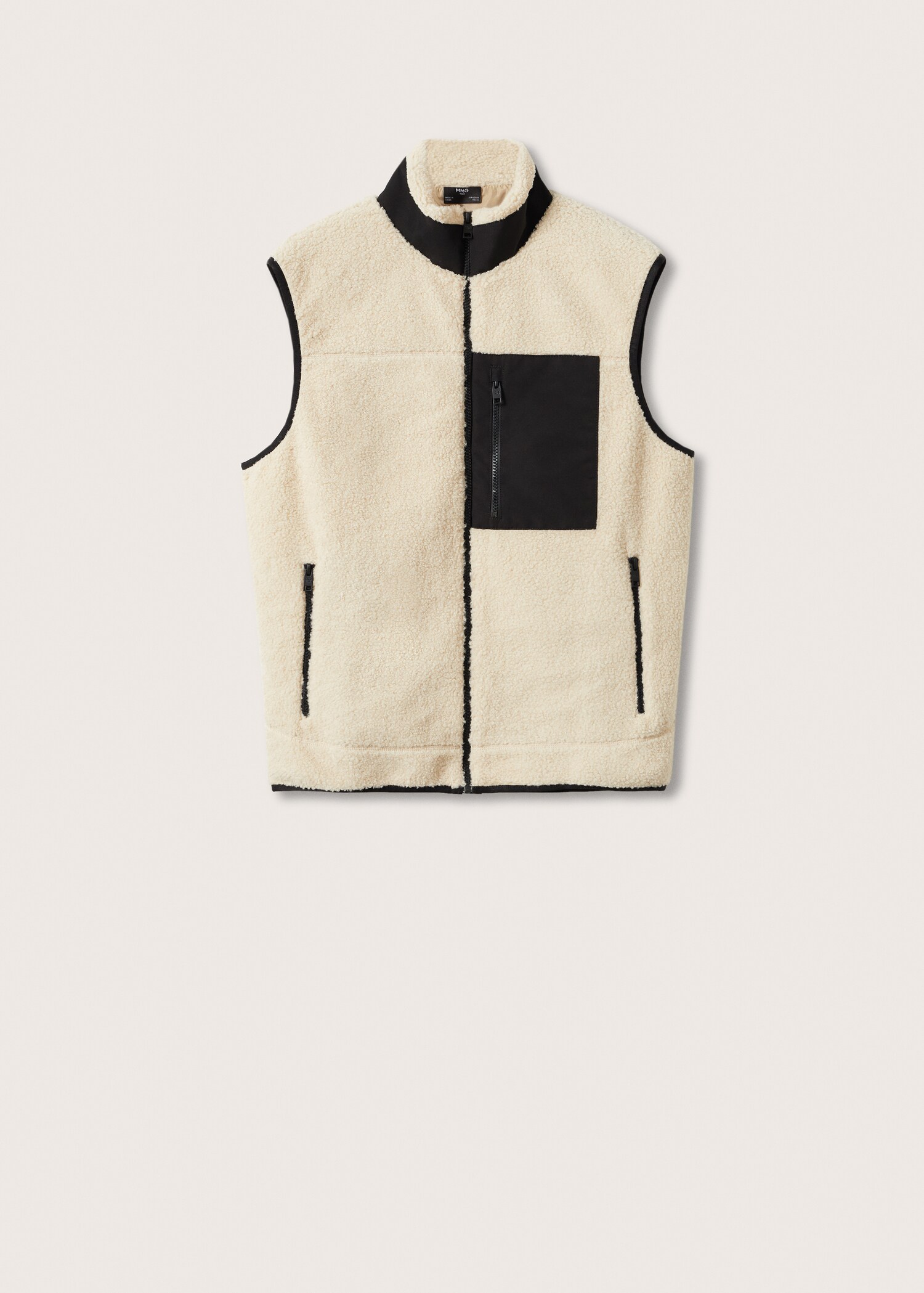 Combined shearling-effect gilet - Article without model