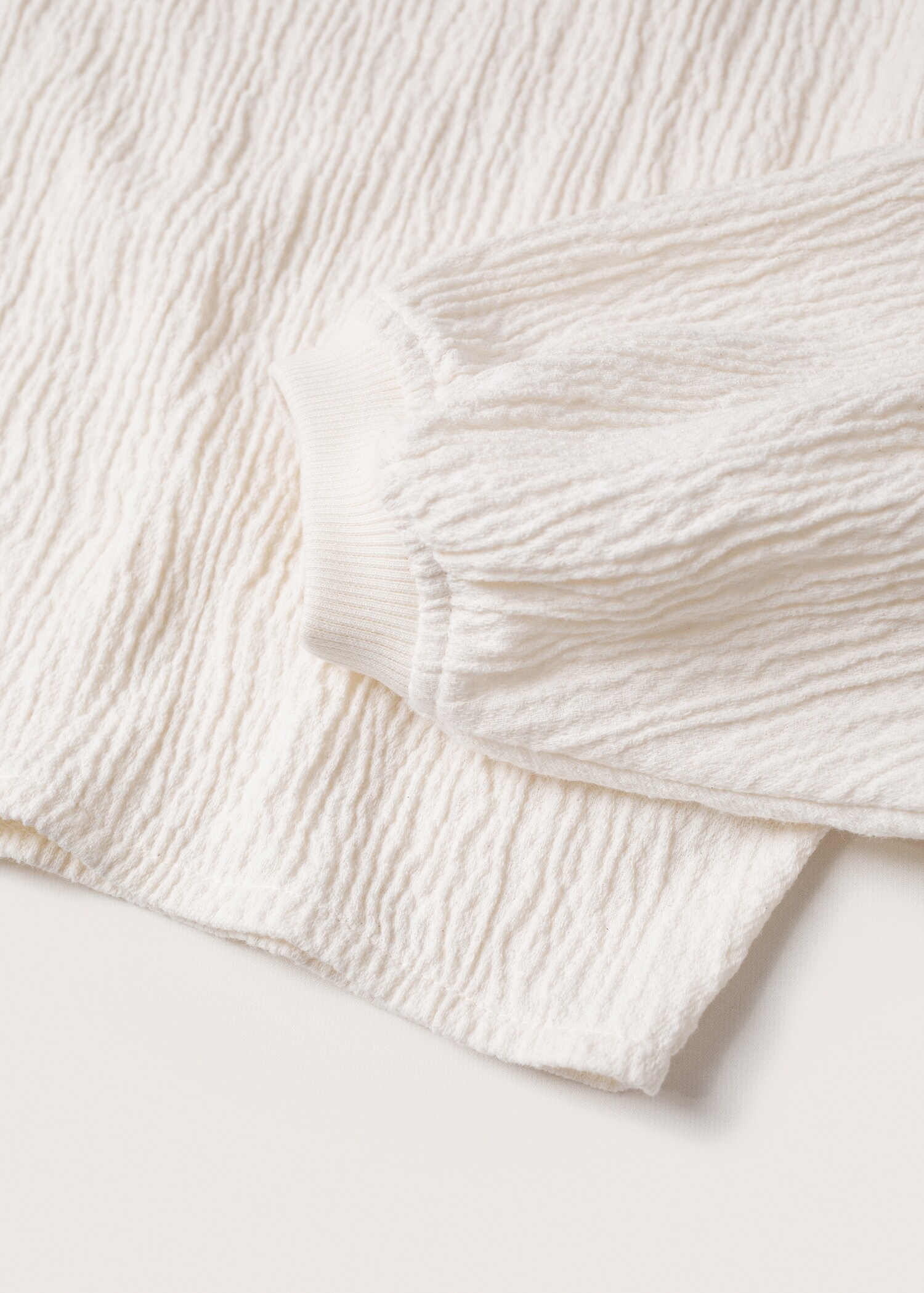 Sudadera textura manga abullonada - Detalle del artículo 8