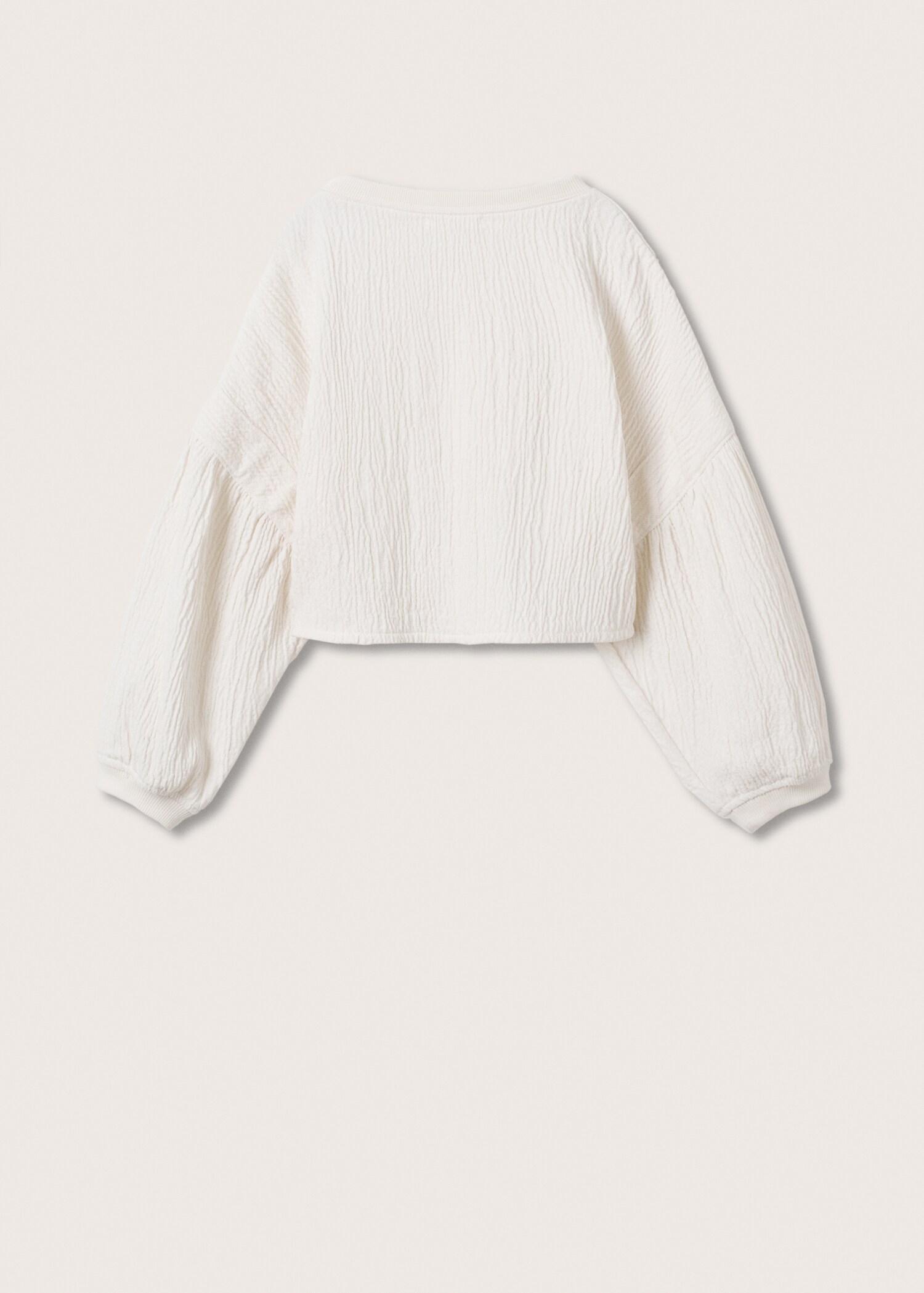 Sudadera textura manga abullonada - Reverso del artículo