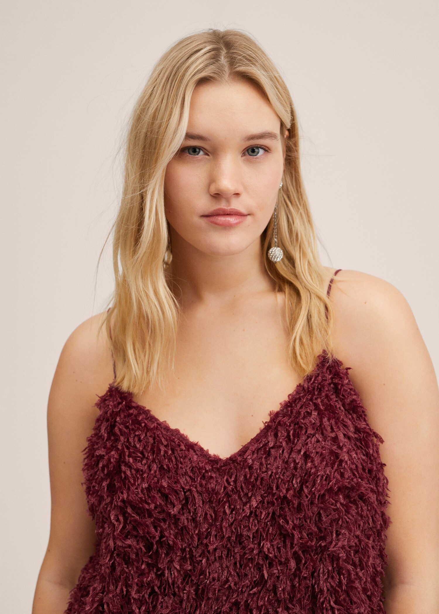 Feather textured dress - Details of the article 1