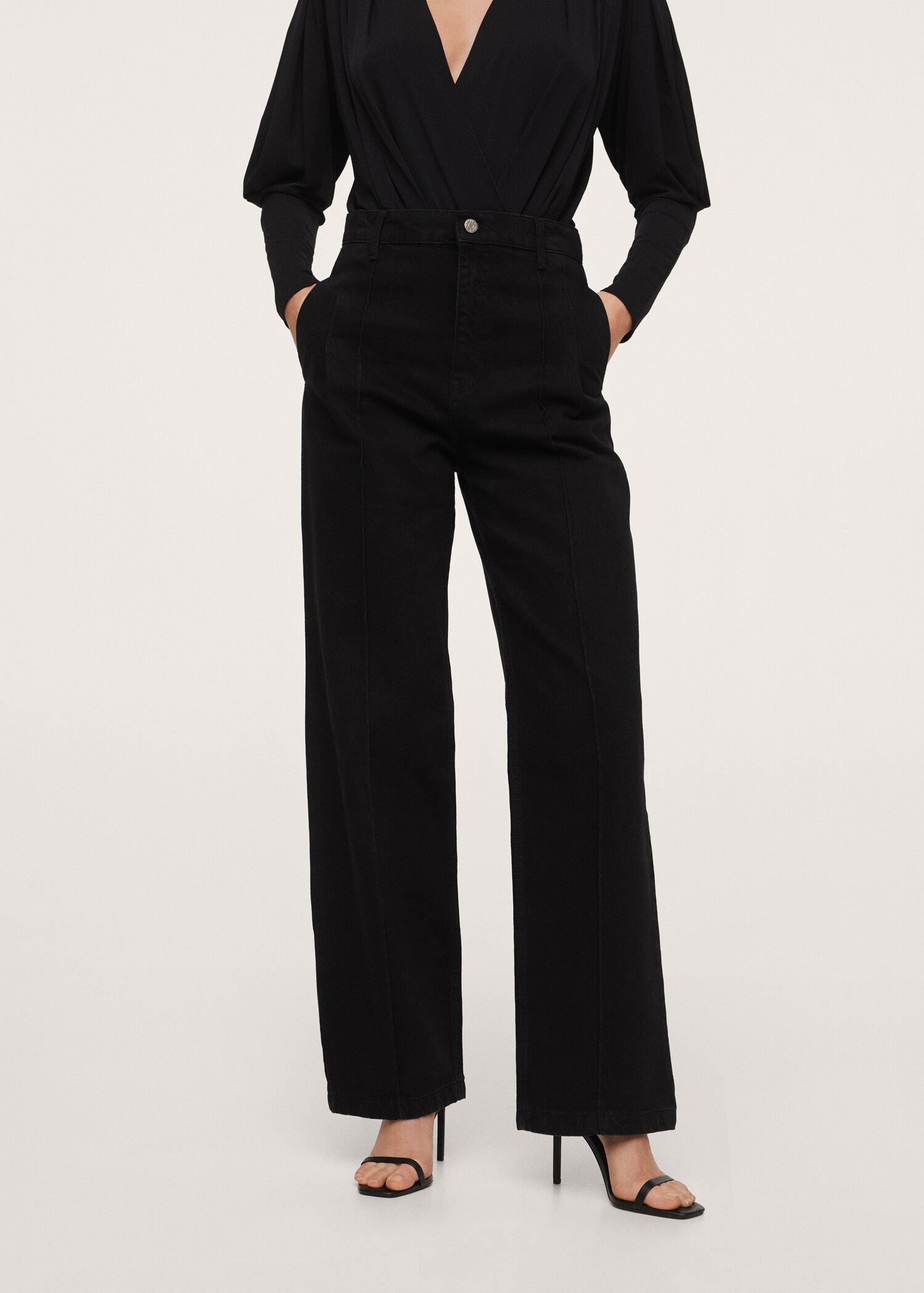 Jeans wideleg tiro alto - Plano medio