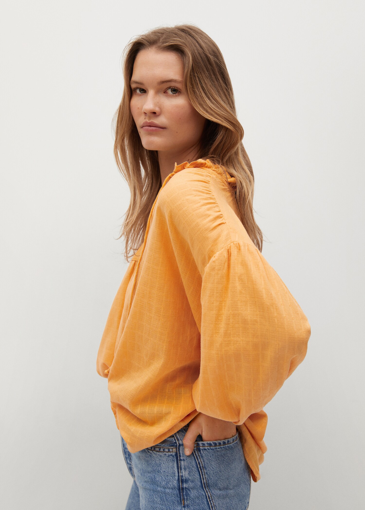 Baumwollbluse mit Textur - Detail des Artikels 2