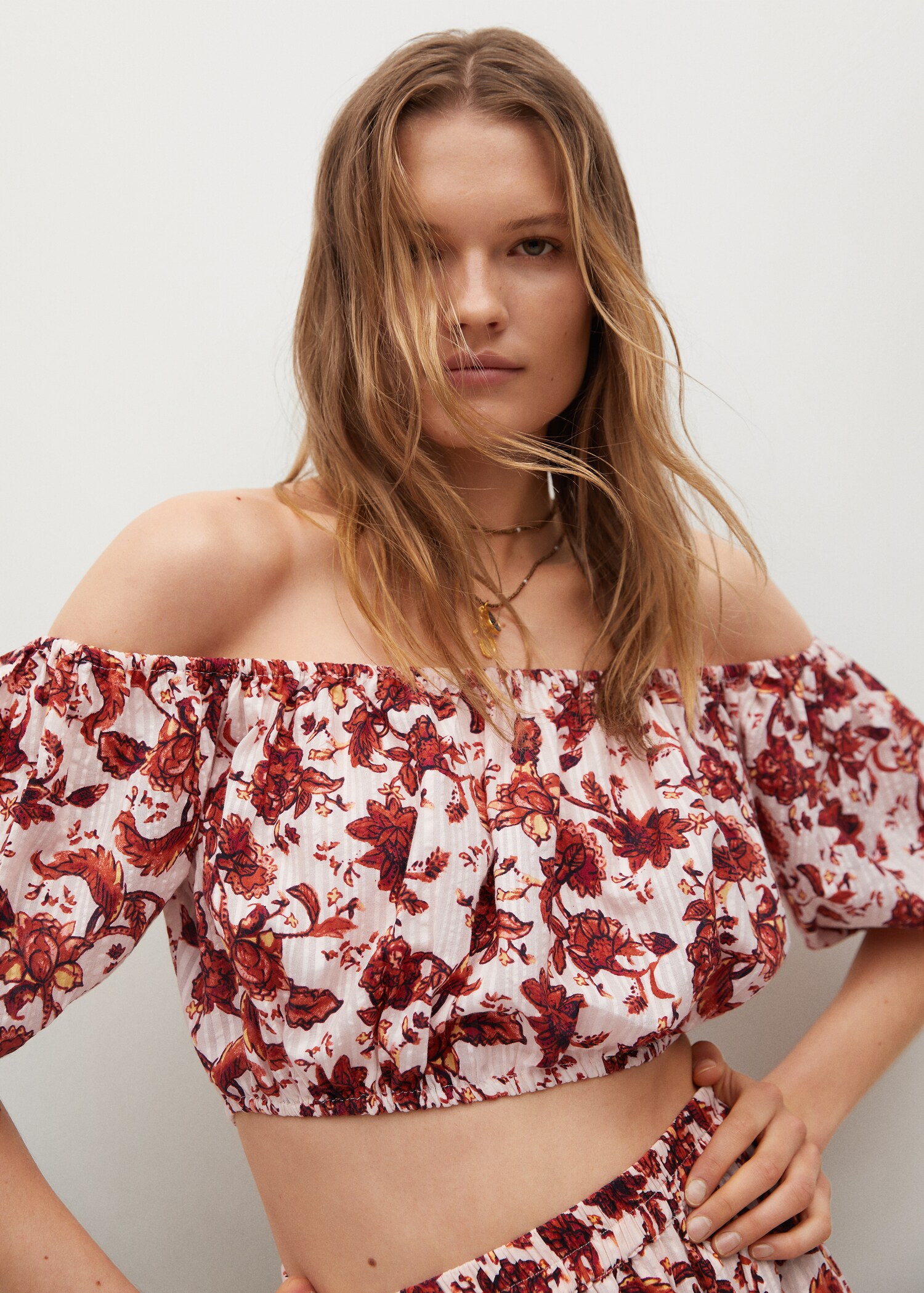 Printed cotton top - Medium plane