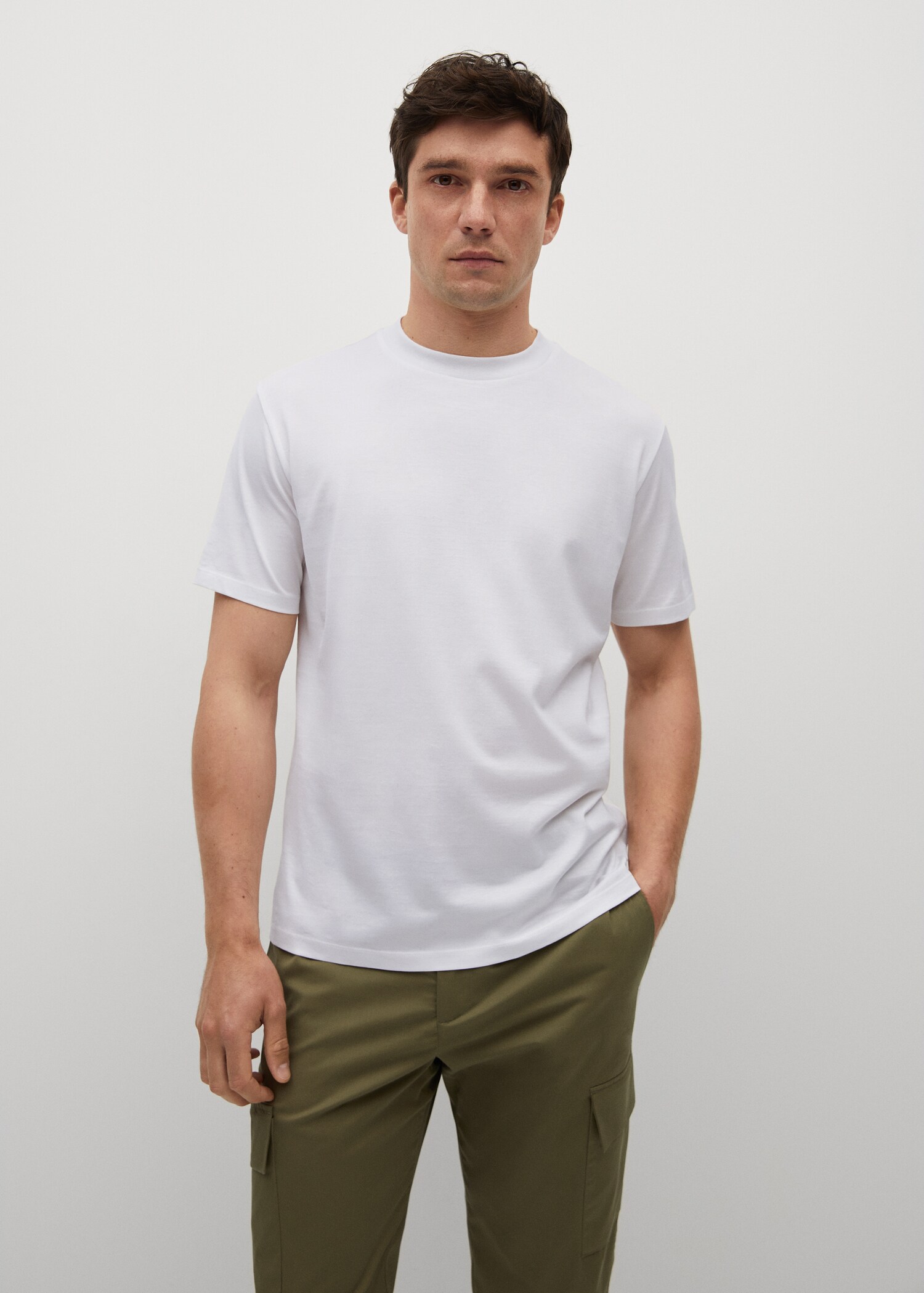 Camiseta regular fit mercerizada - Plano medio