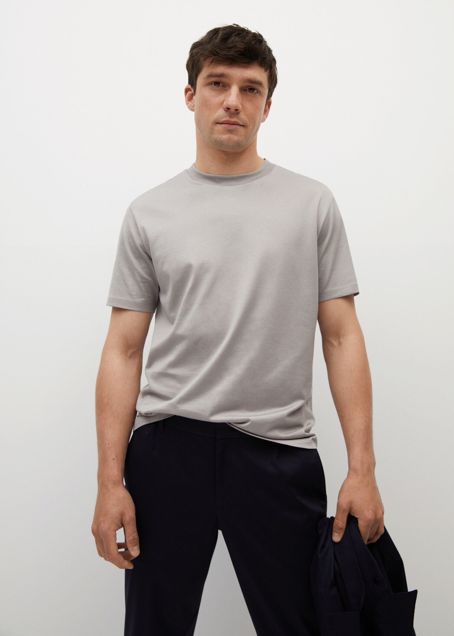 Camiseta regular fit mercerizada - Plano medio