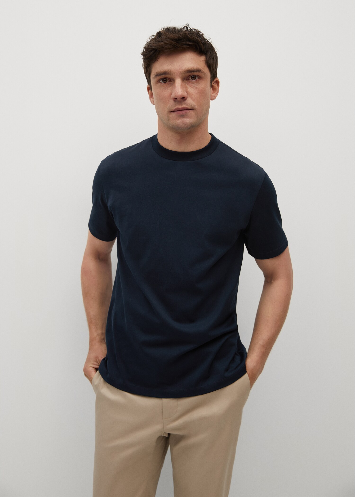 Camiseta regular fit mercerizada - Plano medio
