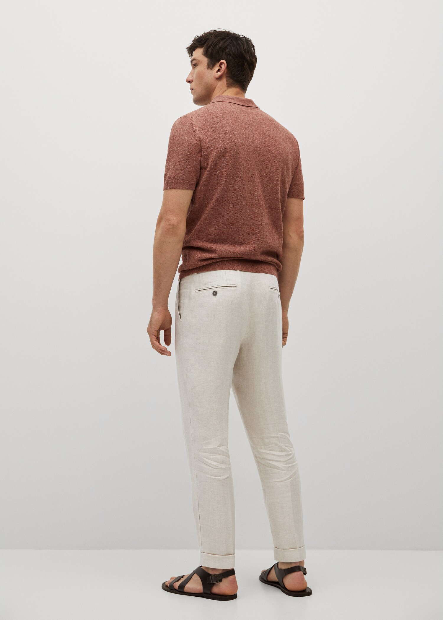 Pantalón pinzas lino - Reverso del artículo