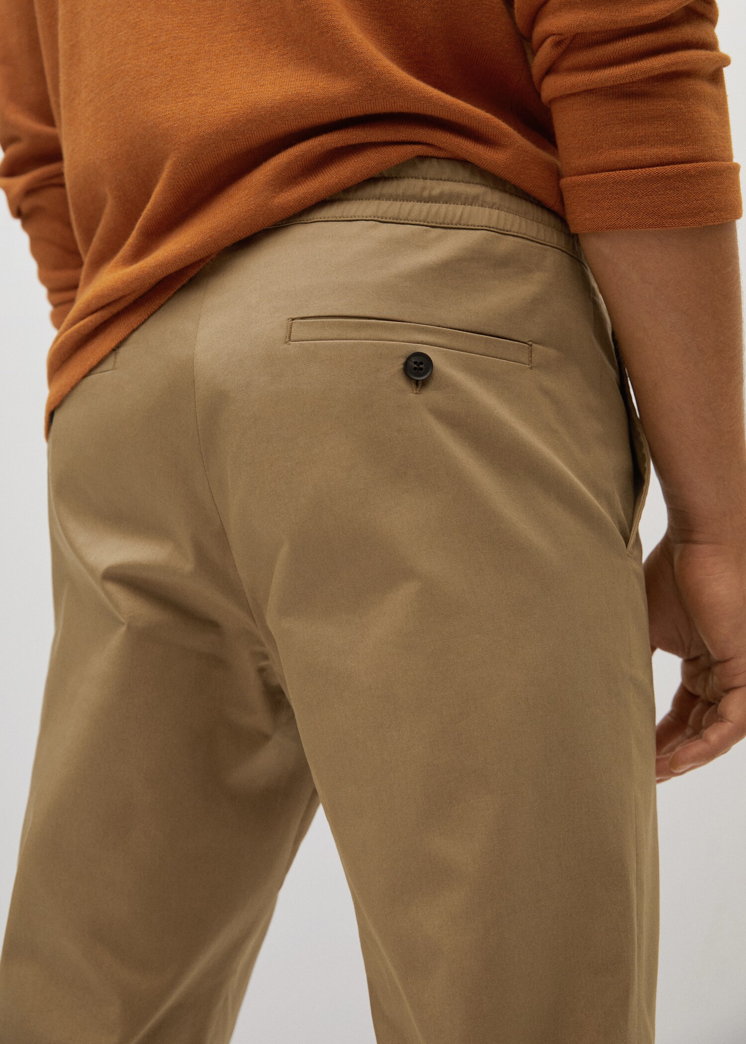 Bavlněné kalhoty regular fit cropped - Detail zboží 2