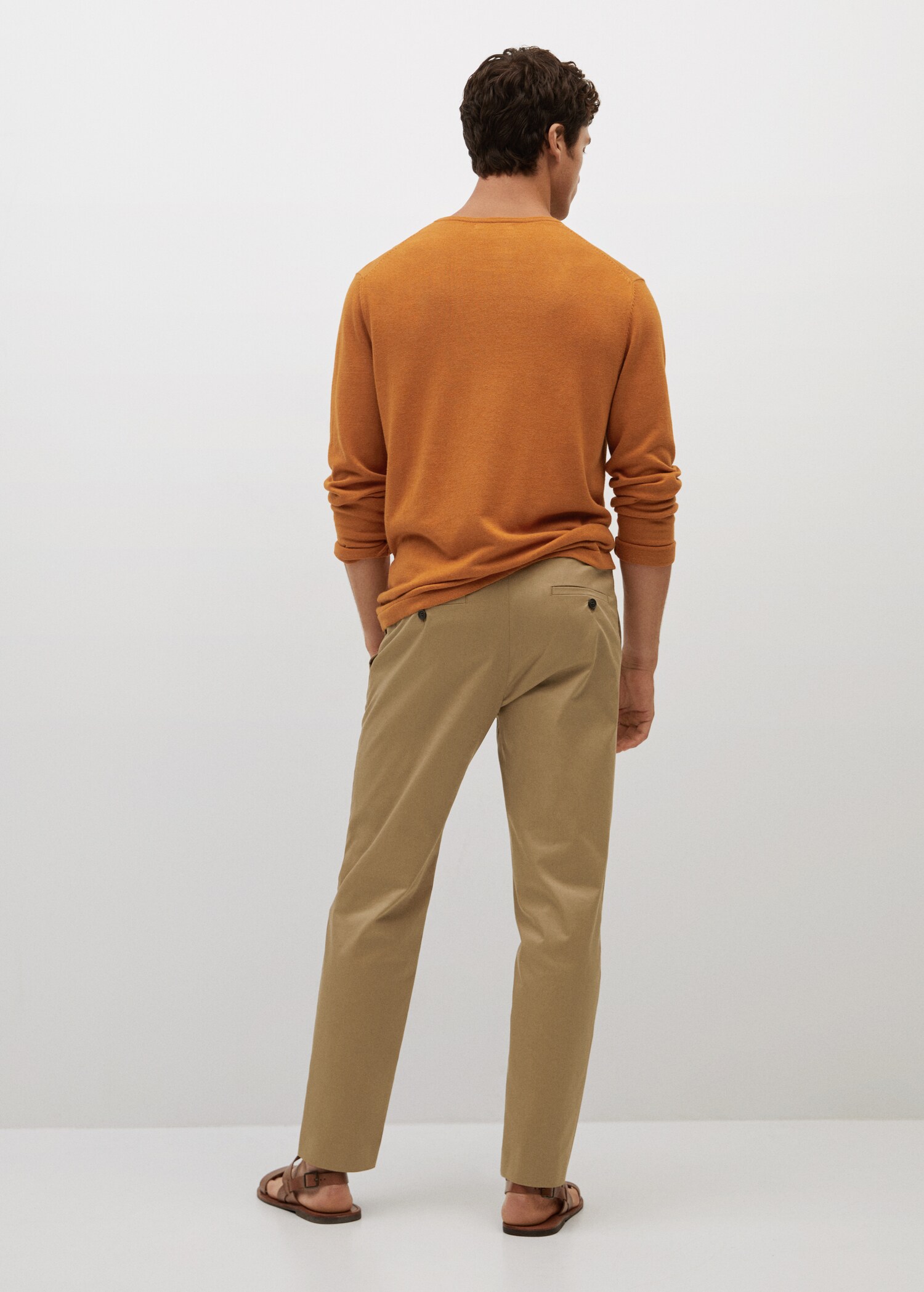 Bavlněné kalhoty regular fit cropped - Zadní strana zboží