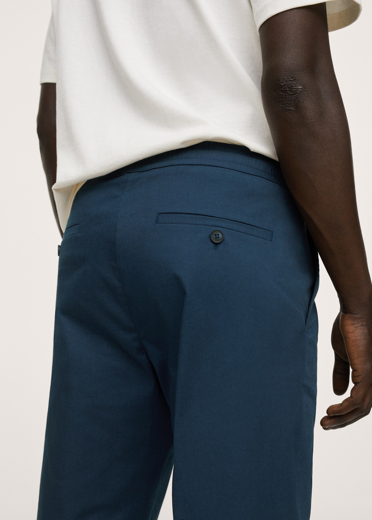 Bavlněné kalhoty regular fit cropped - Detail zboží 2