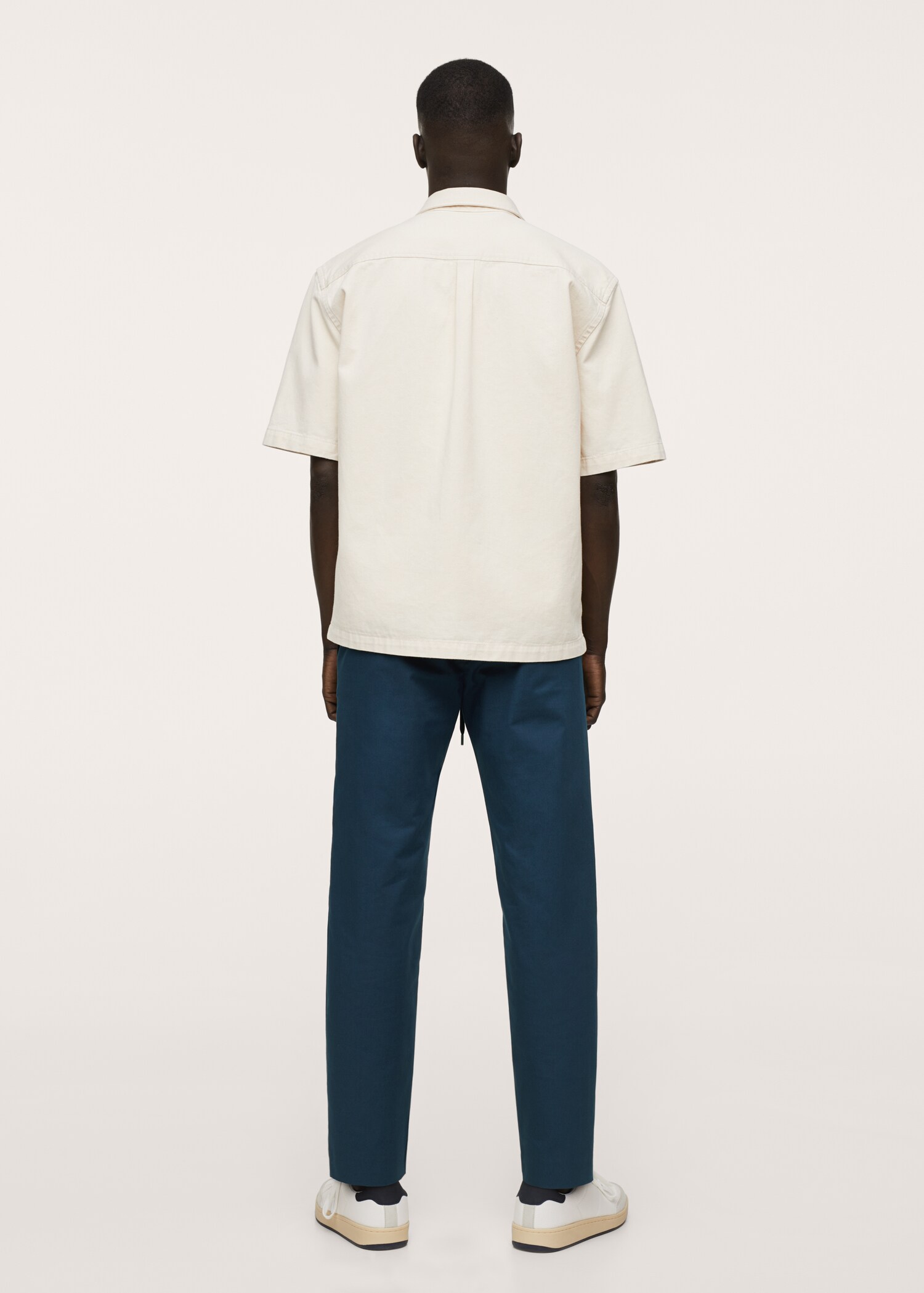Bavlněné kalhoty regular fit cropped - Zadní strana zboží
