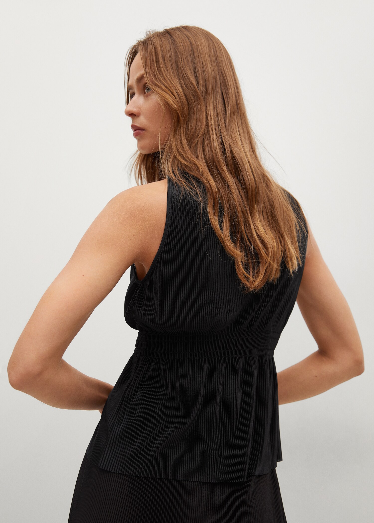 Pleated satin top - Reverse of the article
