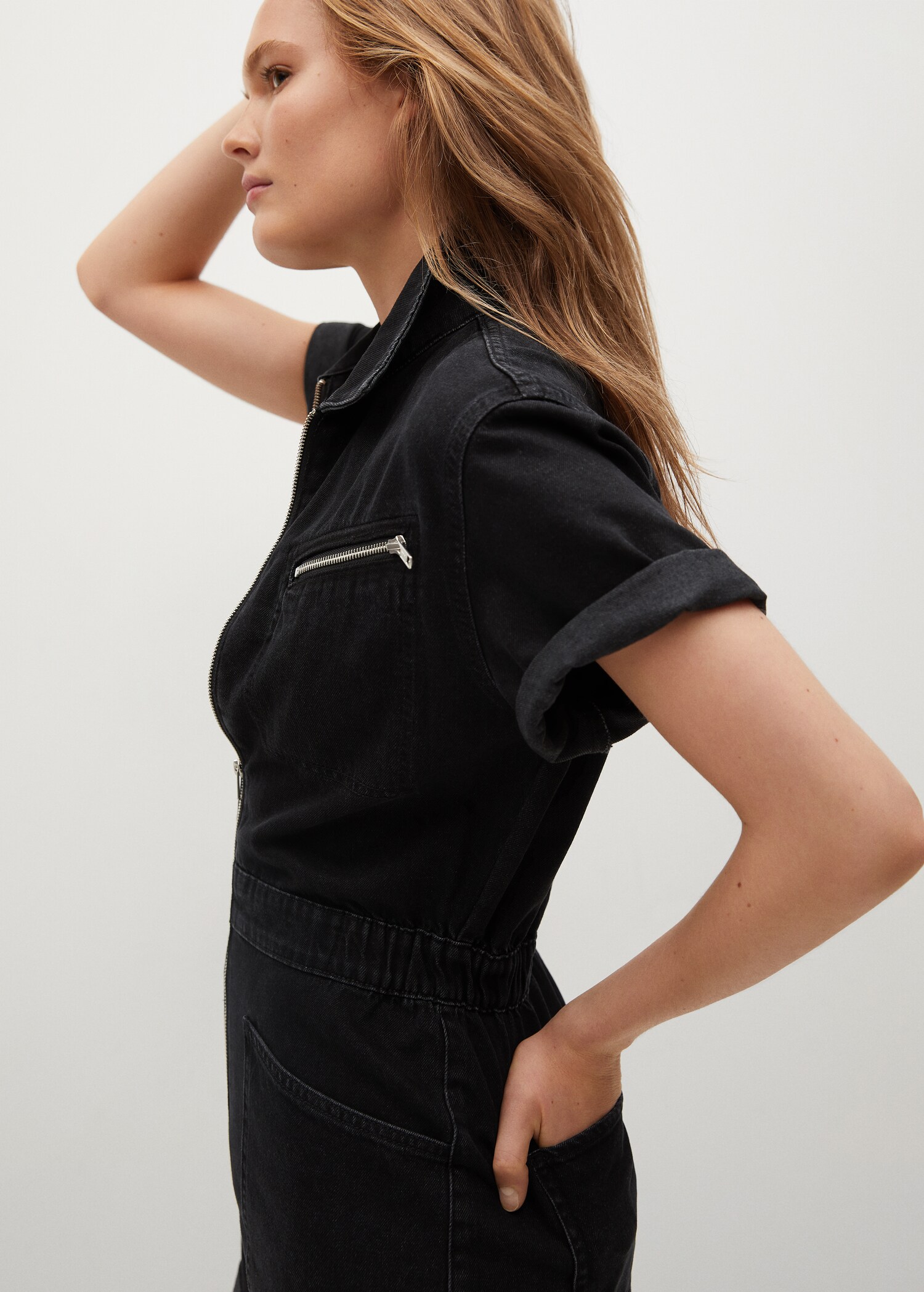 Zip denim jumpsuit - Details of the article 1