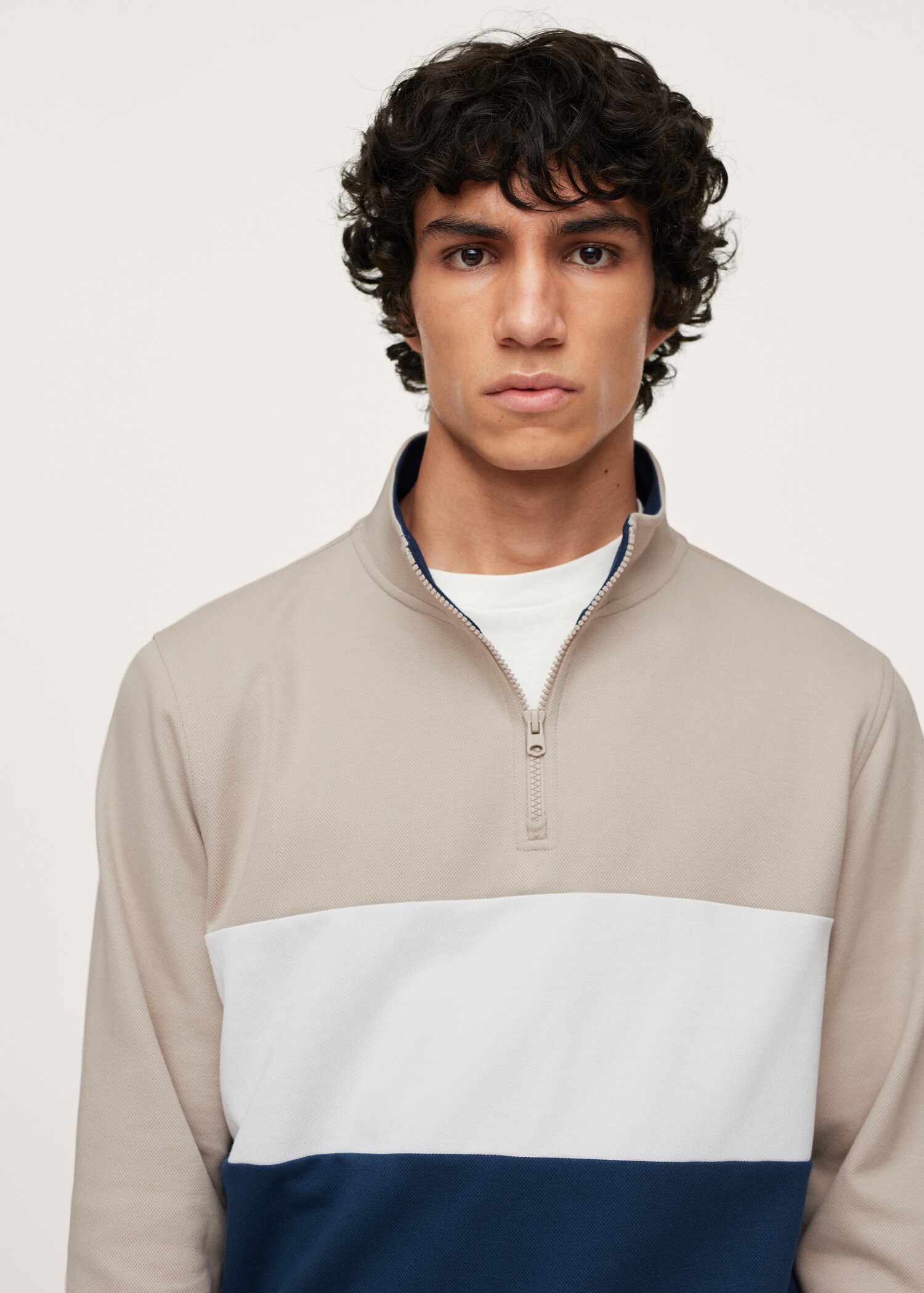 Mikina piké color block s límcem na zip - Detail zboží 1