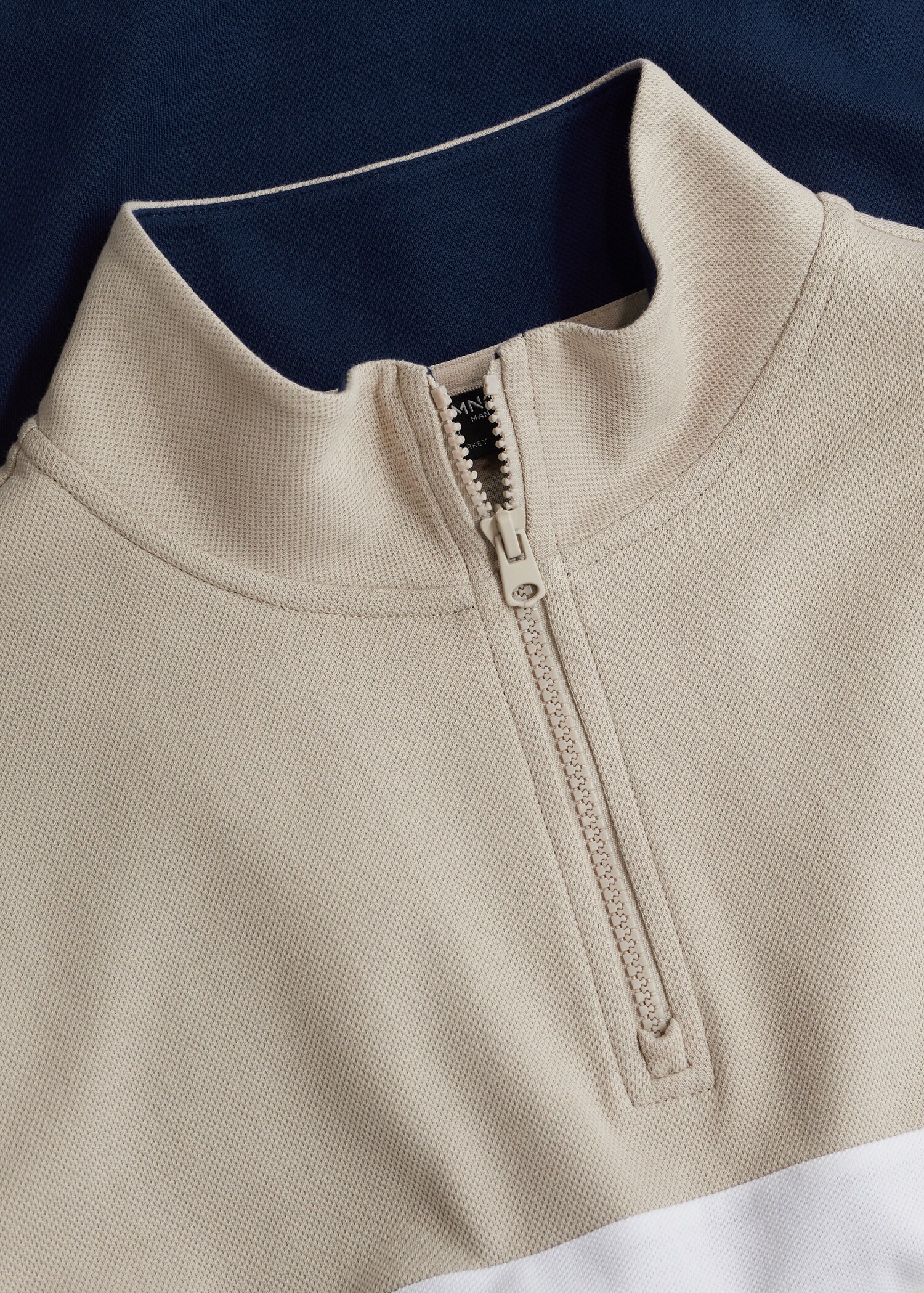 Mikina piké color block s límcem na zip - Detail zboží 7