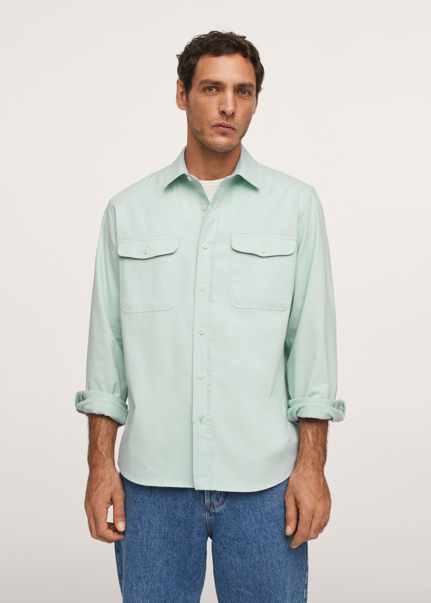 Sobrecamisa algodón bolsillos - Plano medio